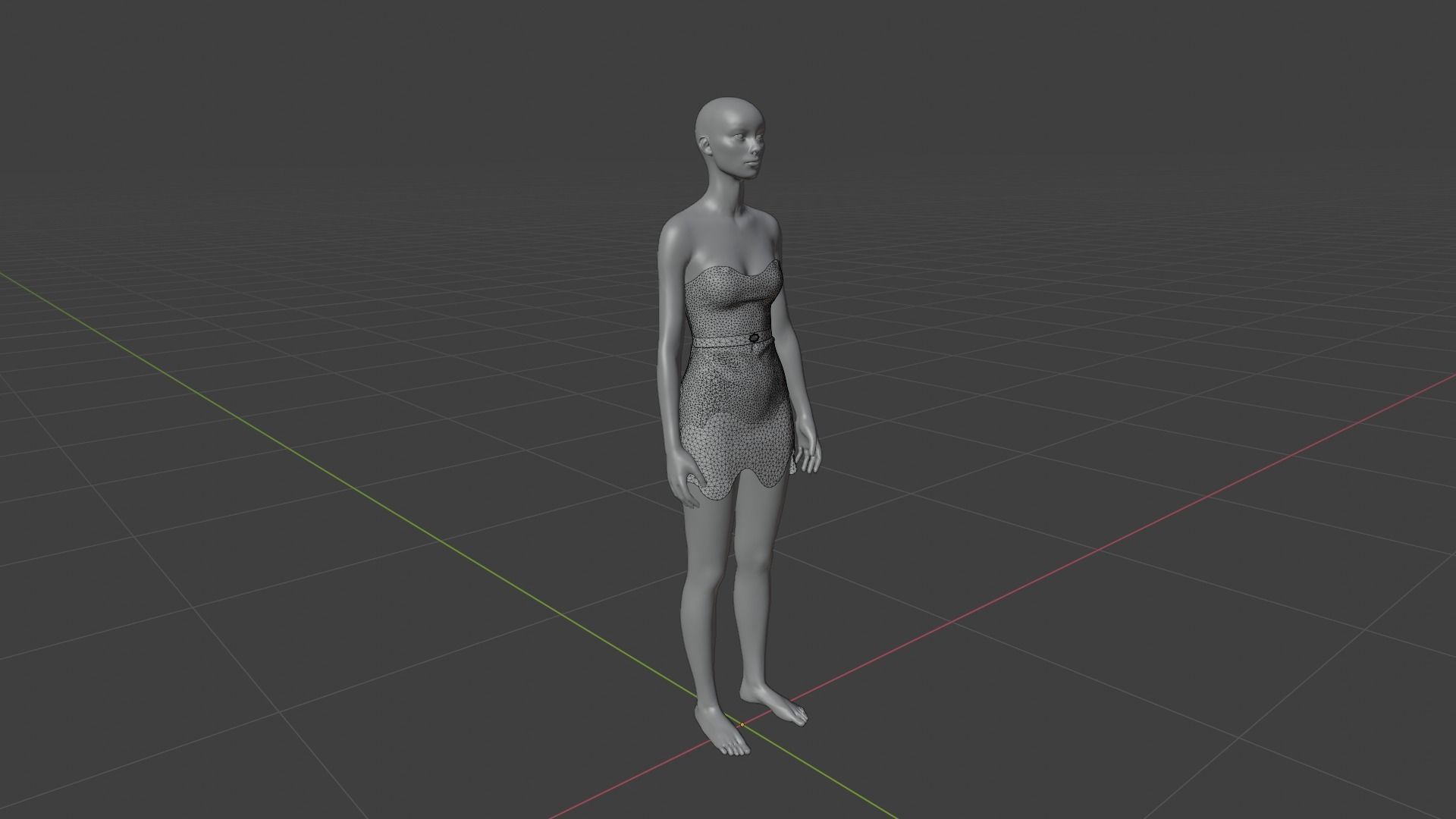 Womens Dress - Female Outfit Clothes Low-poly 3D model_18