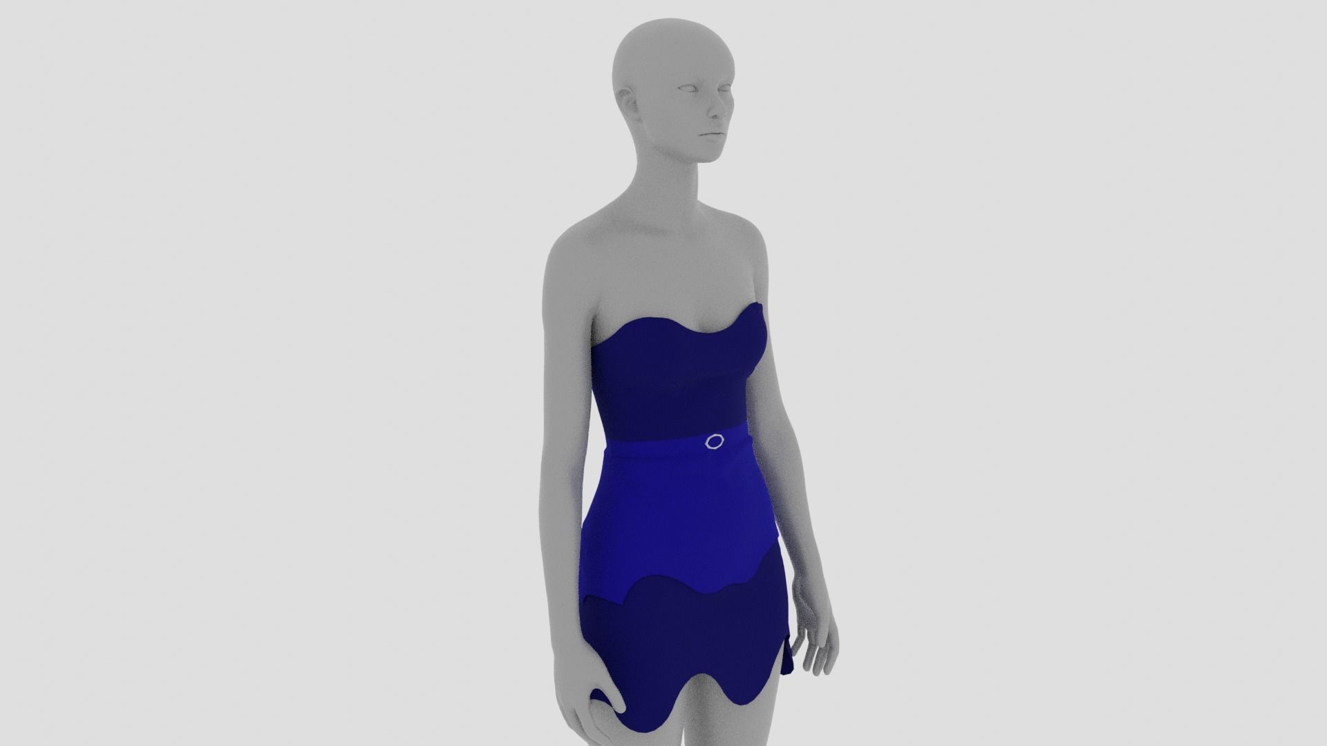 Womens Dress - Female Outfit Clothes Low-poly 3D model_9