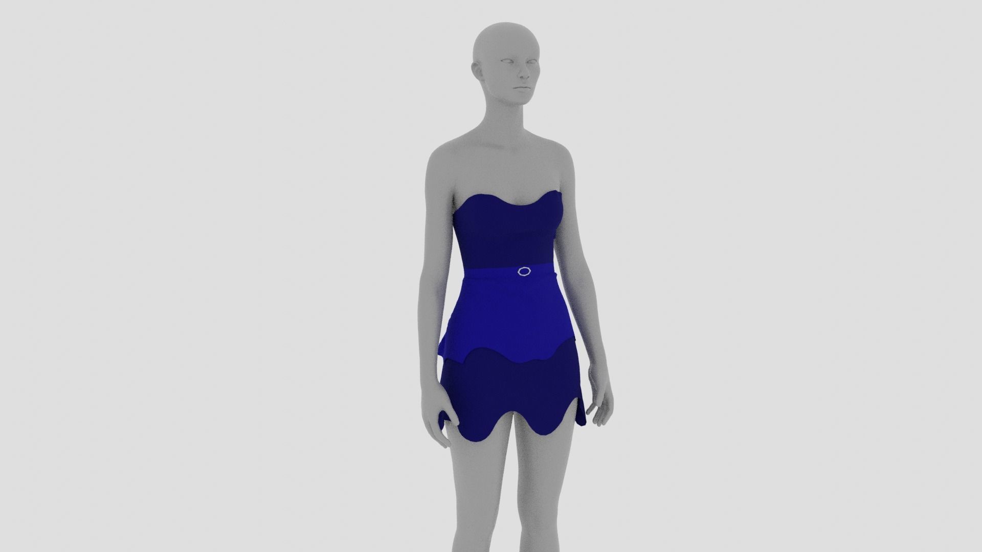 Womens Dress - Female Outfit Clothes Low-poly 3D model_17