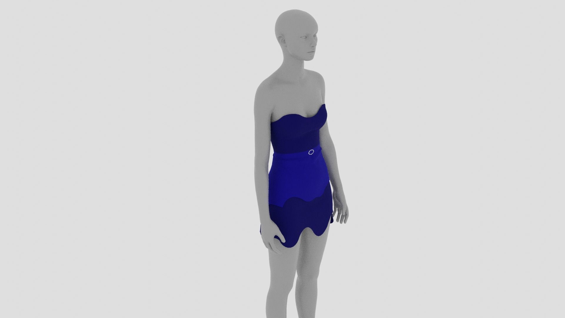 Womens Dress - Female Outfit Clothes Low-poly 3D model_3