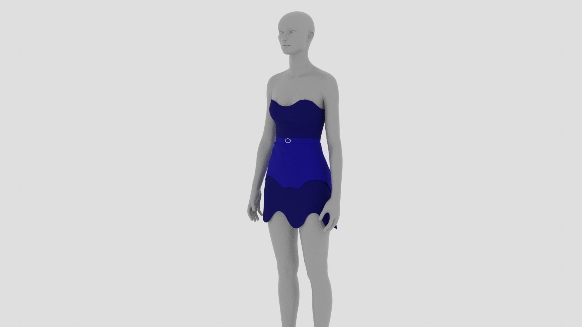 Womens Dress - Female Outfit Clothes Low-poly 3D model_2