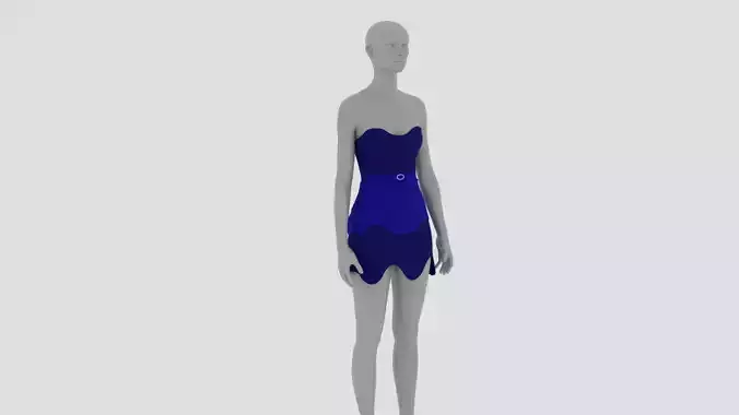 Womens Dress - Female Outfit Clothes Low-poly 3D model