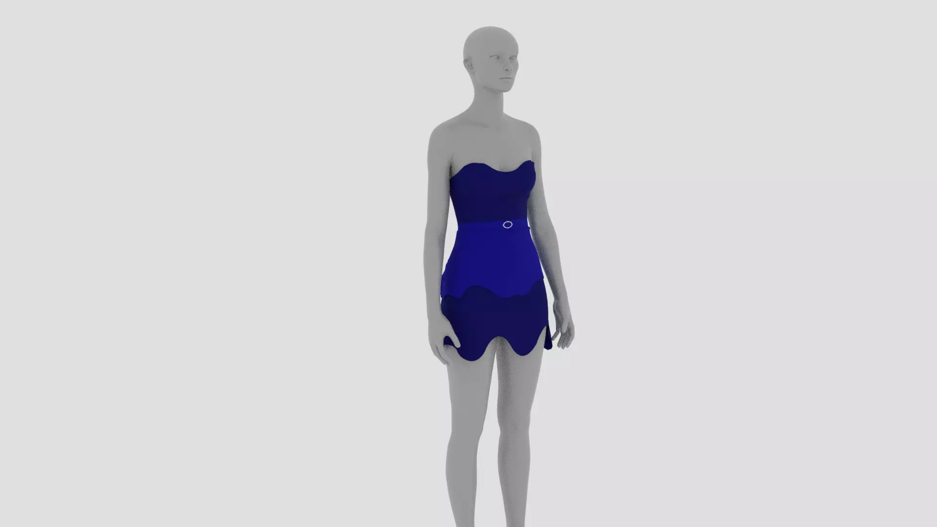 Womens Dress - Female Outfit Clothes Low-poly 3D model_0
