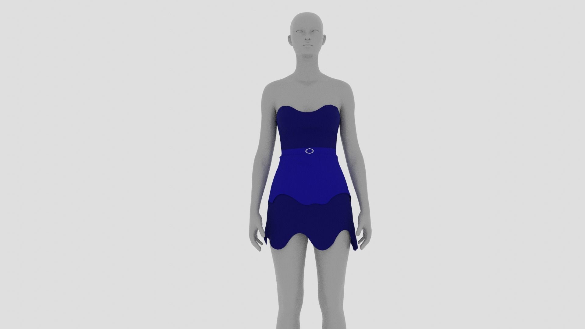 Womens Dress - Female Outfit Clothes Low-poly 3D model_7