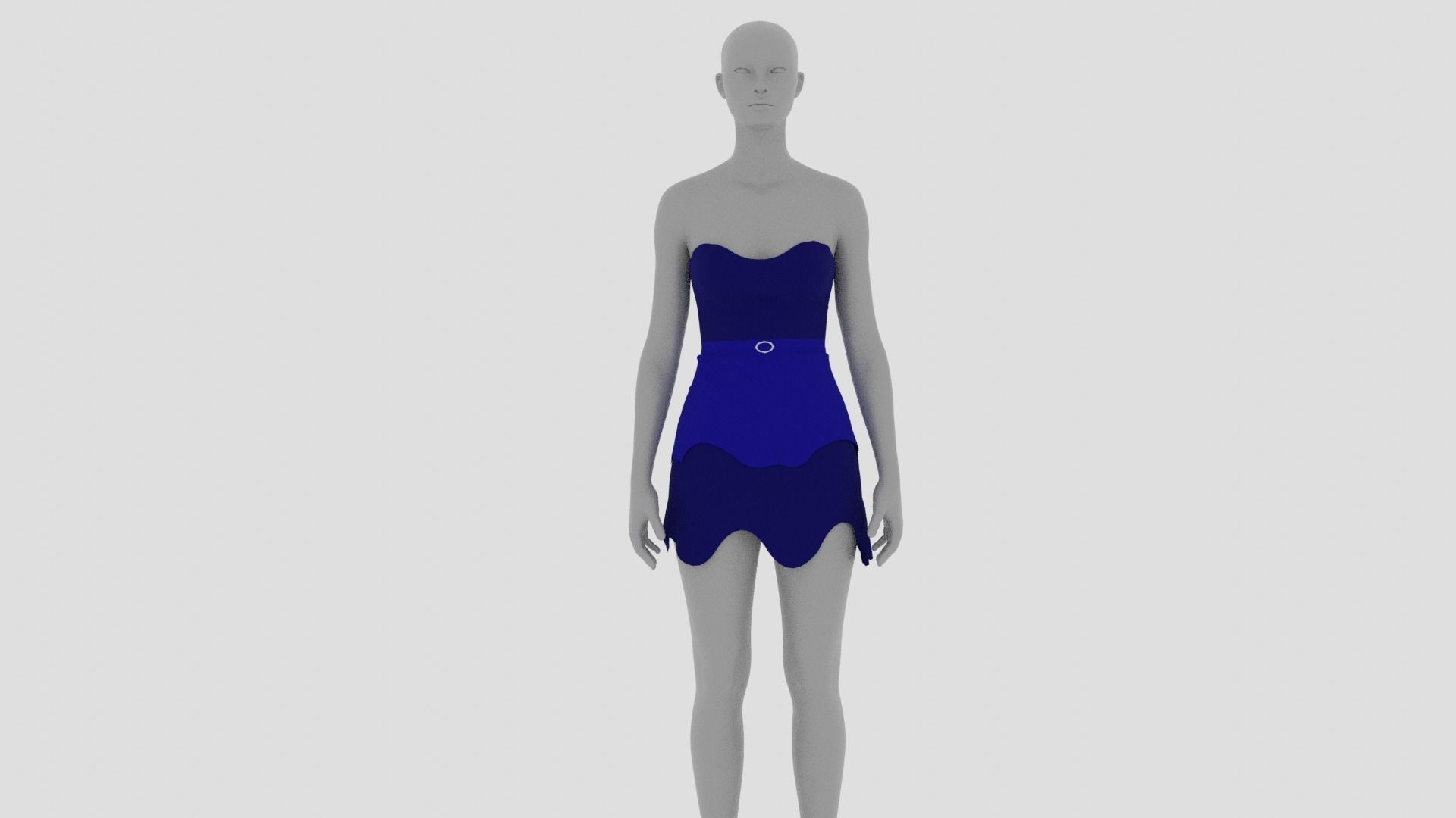Womens Dress - Female Outfit Clothes Low-poly 3D model_1