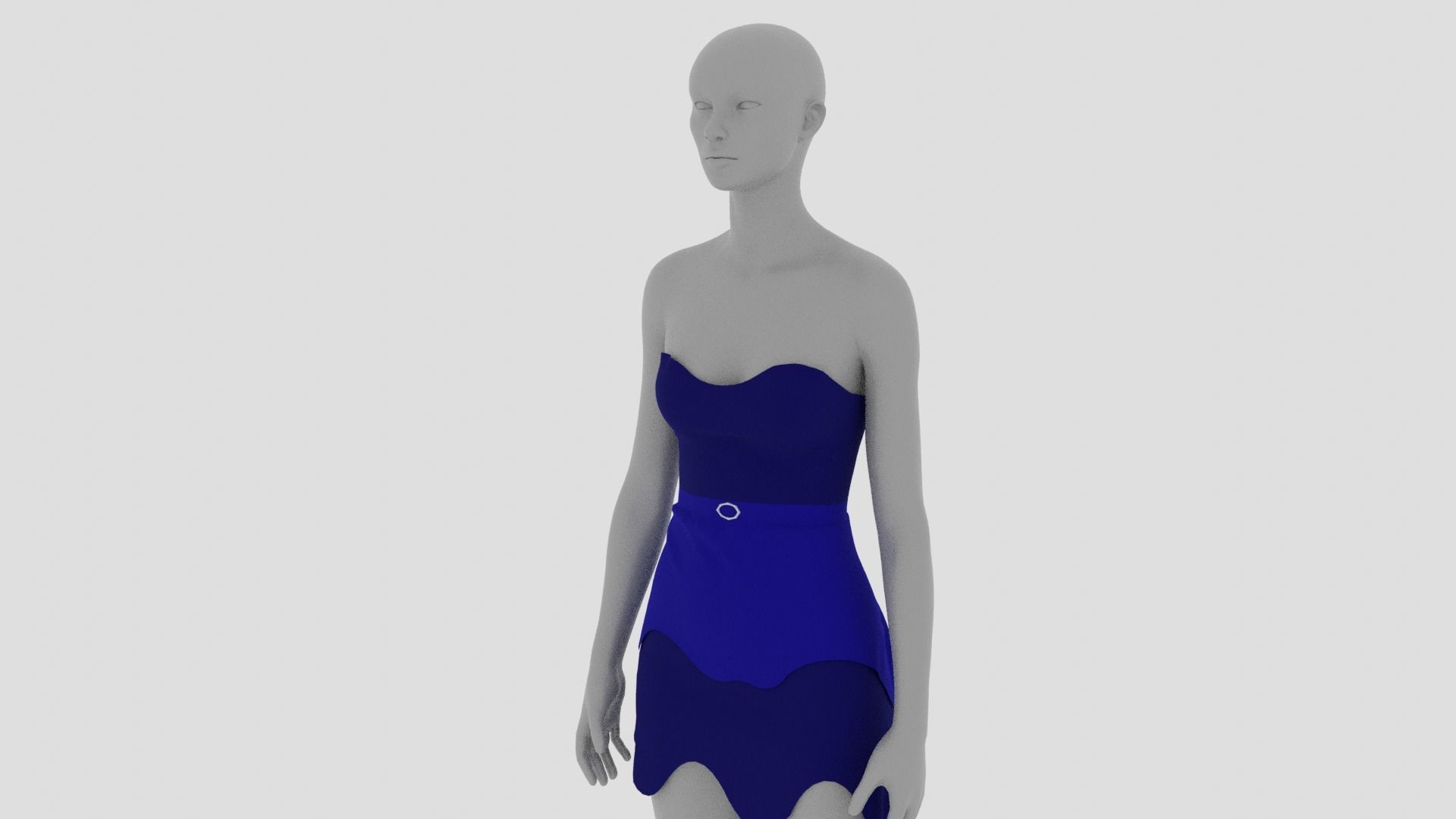 Womens Dress - Female Outfit Clothes Low-poly 3D model_11