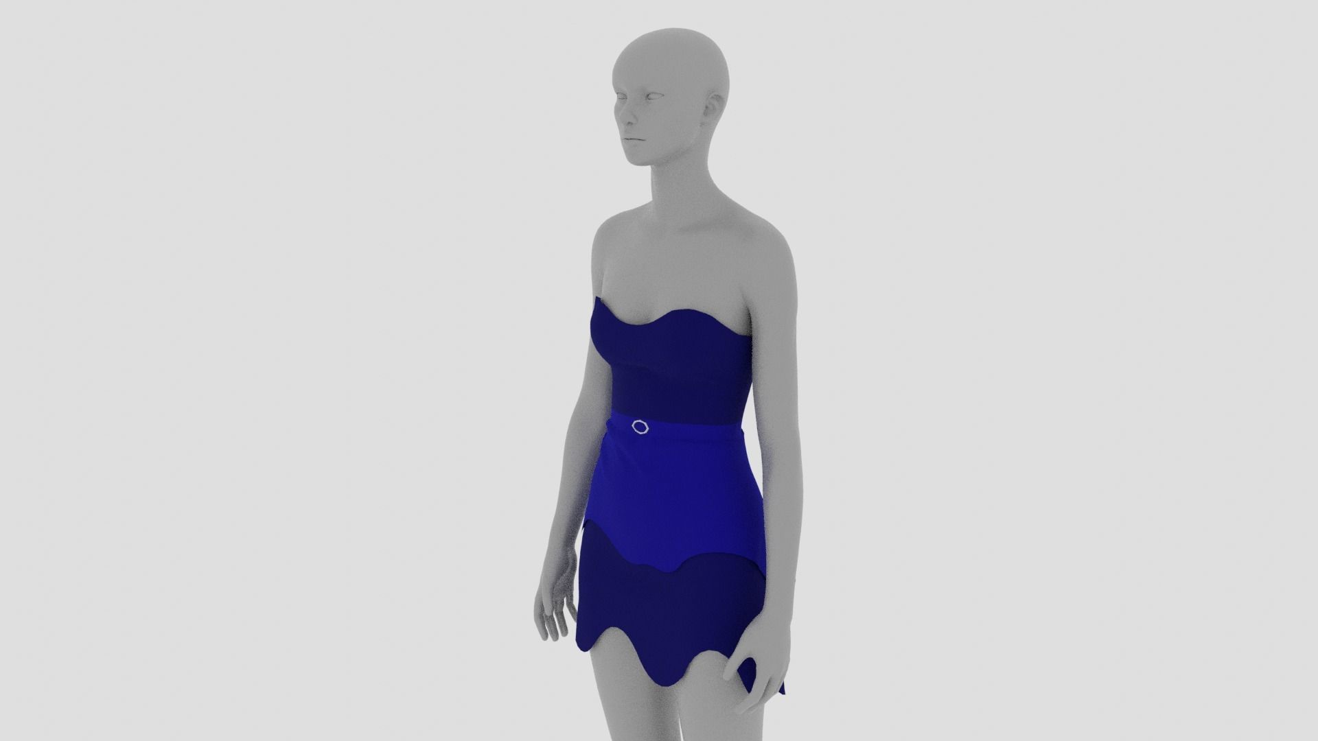 Womens Dress - Female Outfit Clothes Low-poly 3D model_14