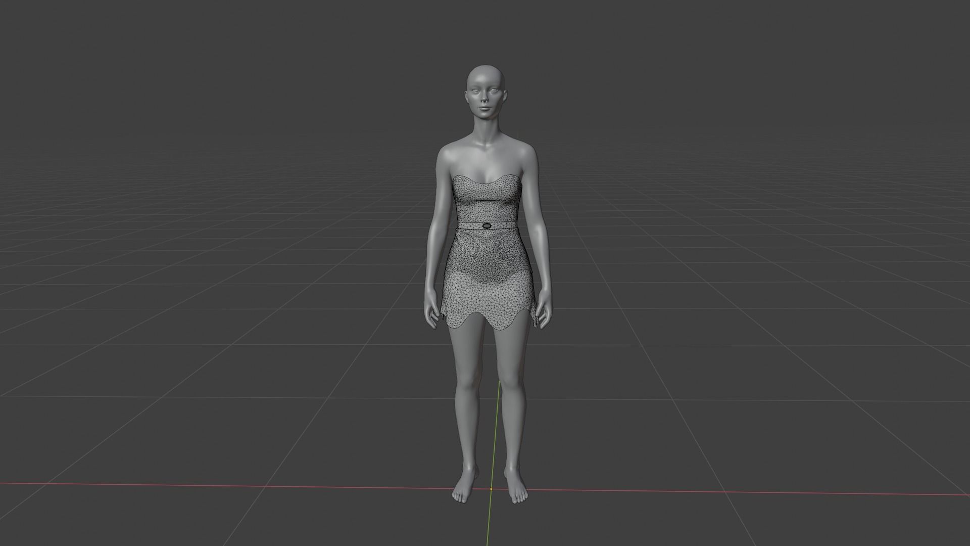 Womens Dress - Female Outfit Clothes Low-poly 3D model_19