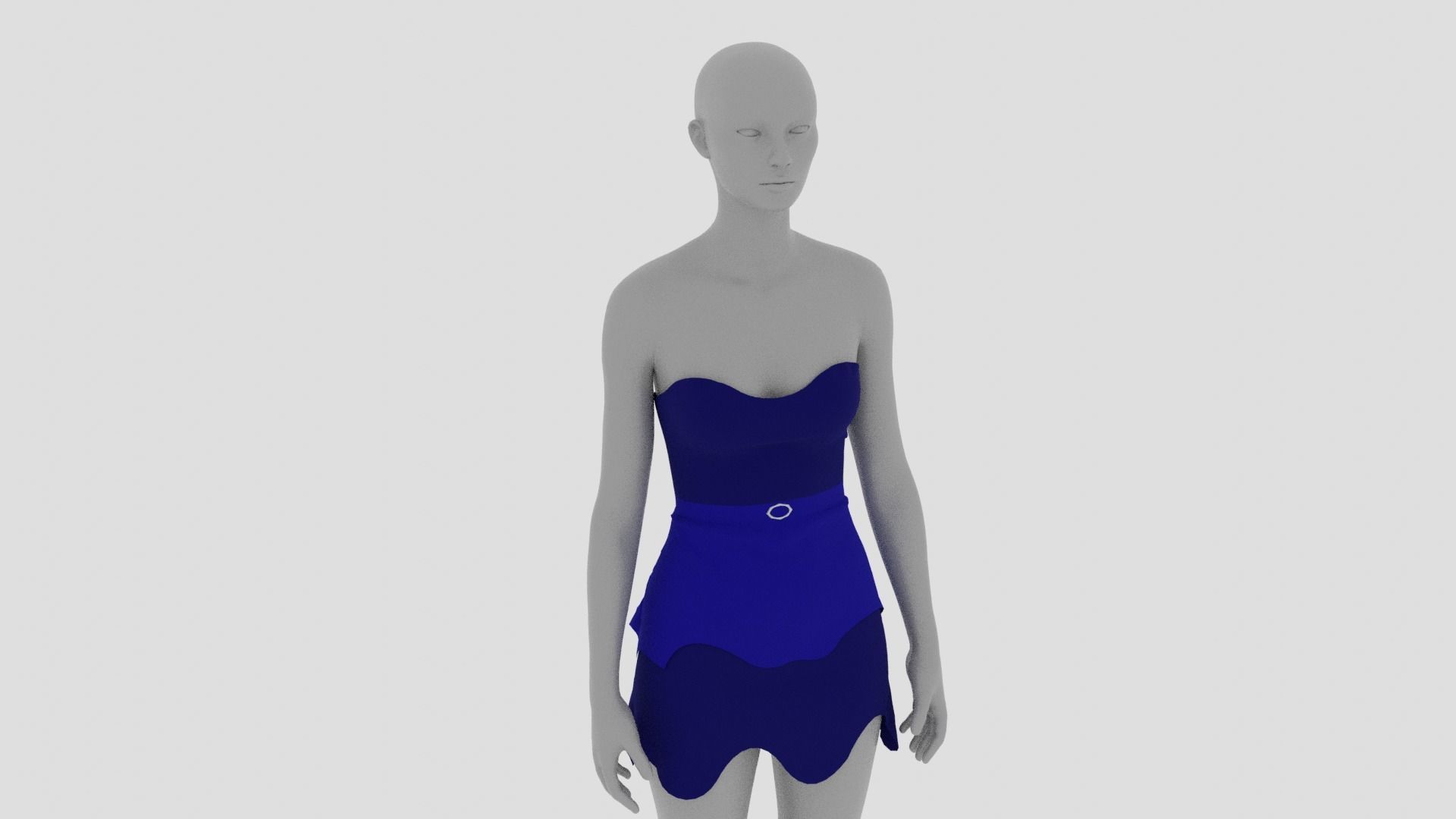 Womens Dress - Female Outfit Clothes Low-poly 3D model_12