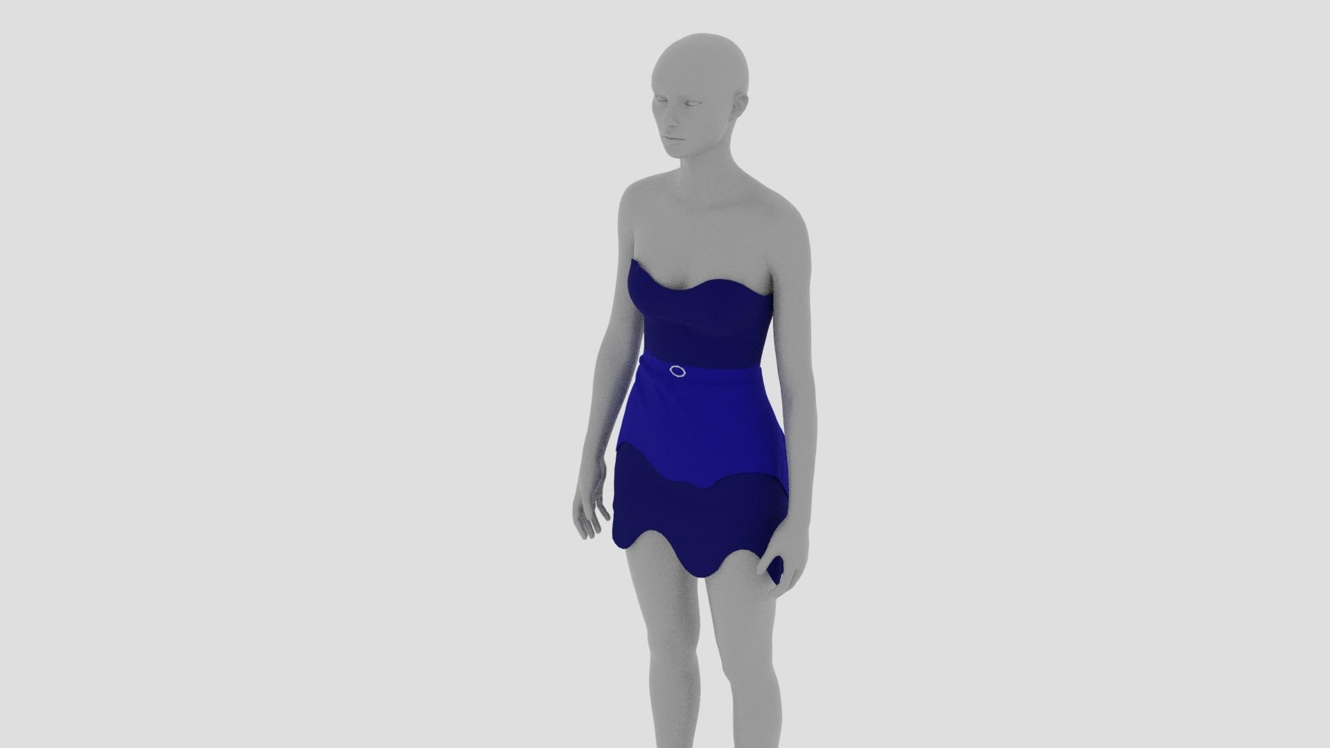 Womens Dress - Female Outfit Clothes Low-poly 3D model_5