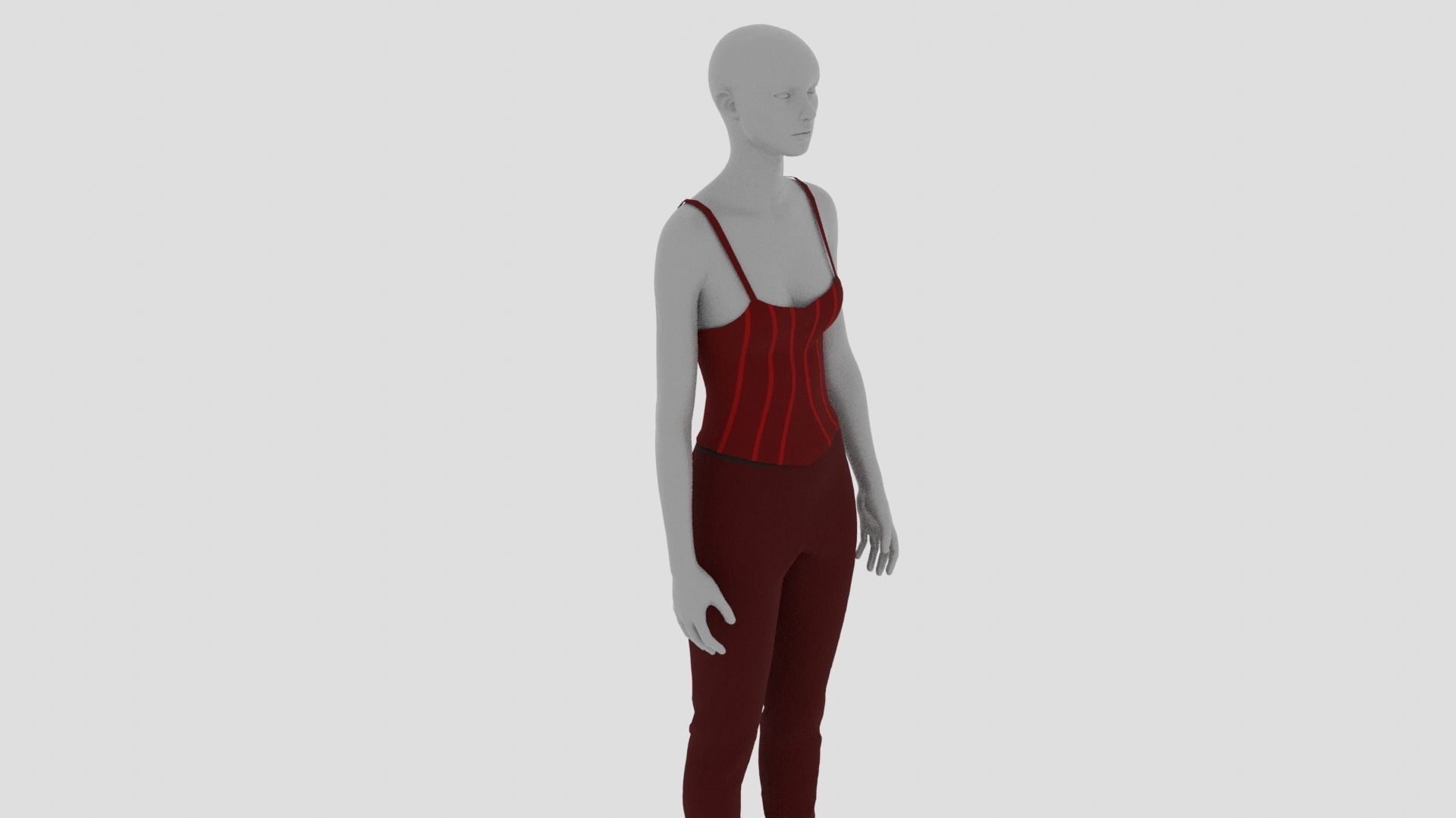 Womens Dress - Female Outfit Clothes Low-poly 3D model_3