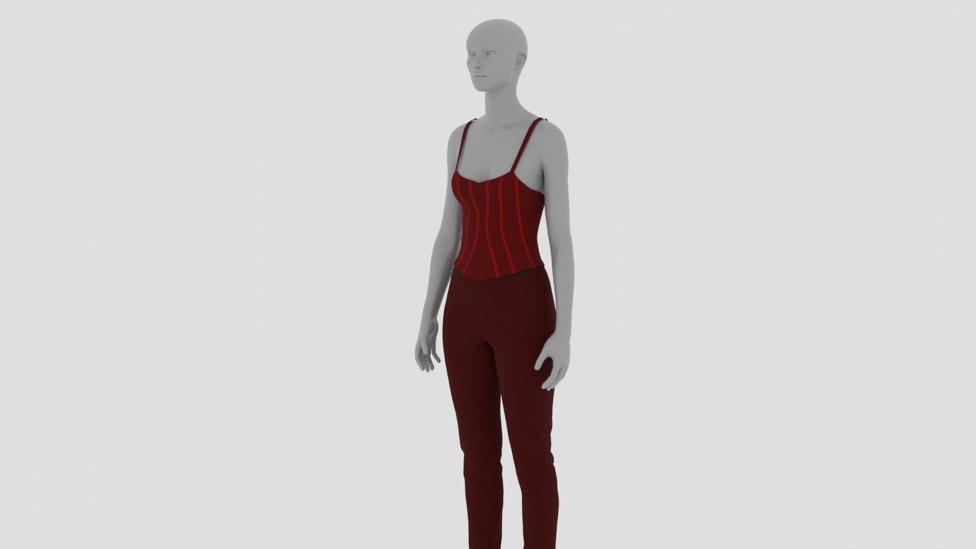 Womens Dress - Female Outfit Clothes Low-poly 3D model_2