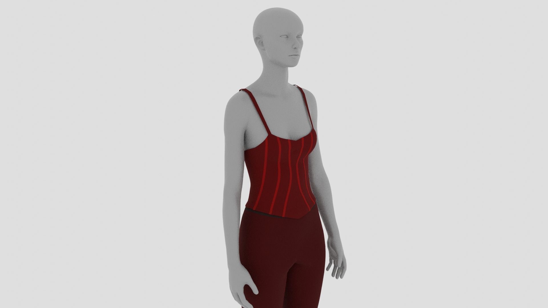 Womens Dress - Female Outfit Clothes Low-poly 3D model_9