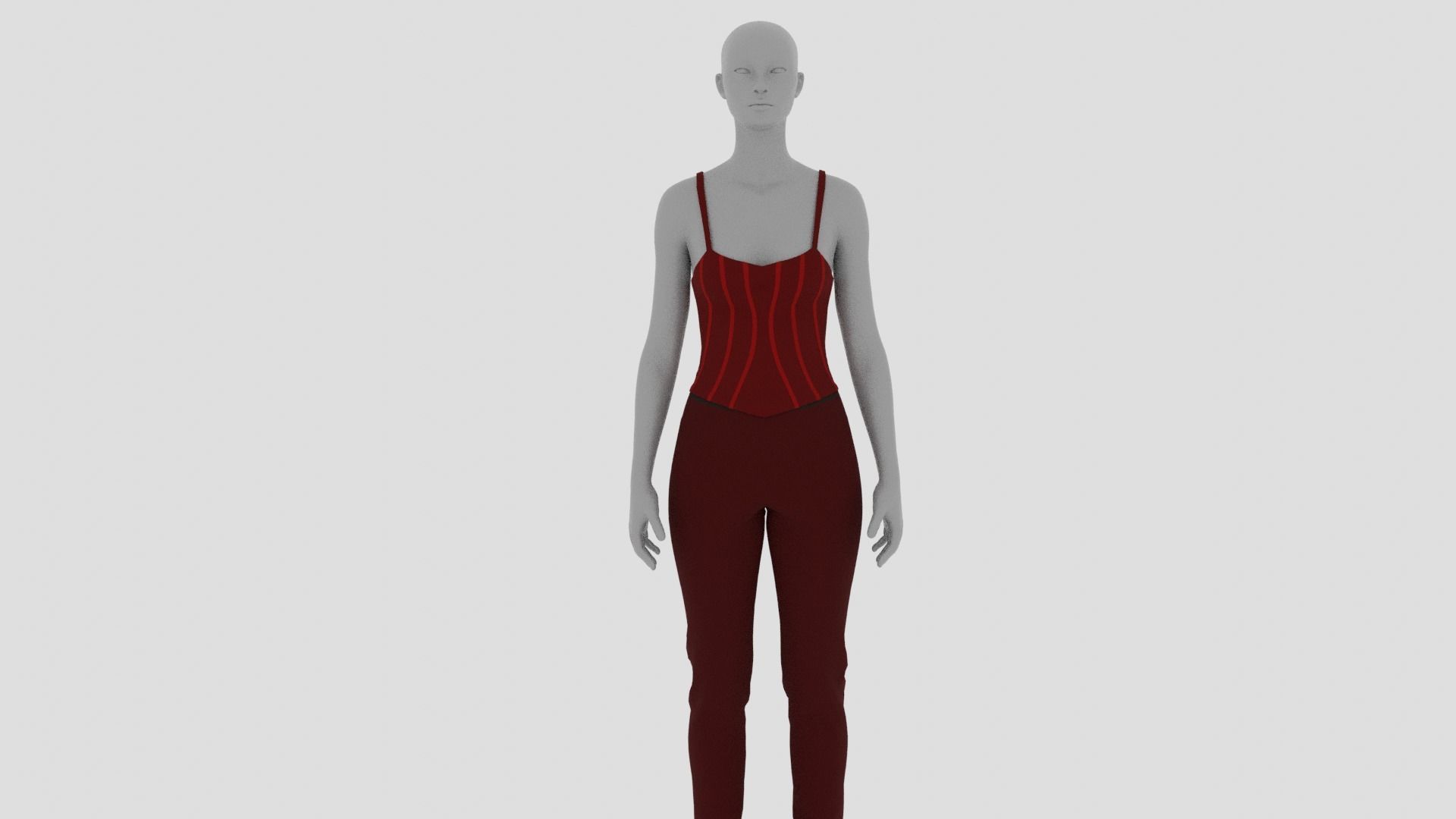 Womens Dress - Female Outfit Clothes Low-poly 3D model_1