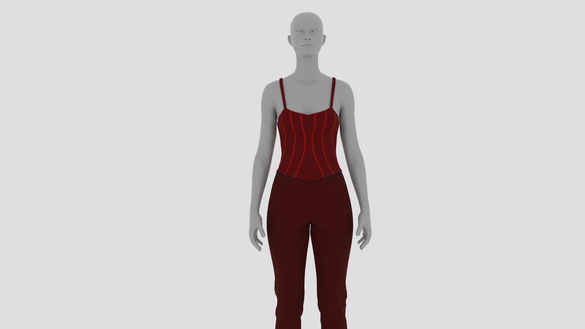 Womens Dress - Female Outfit Clothes Low-poly 3D model_7
