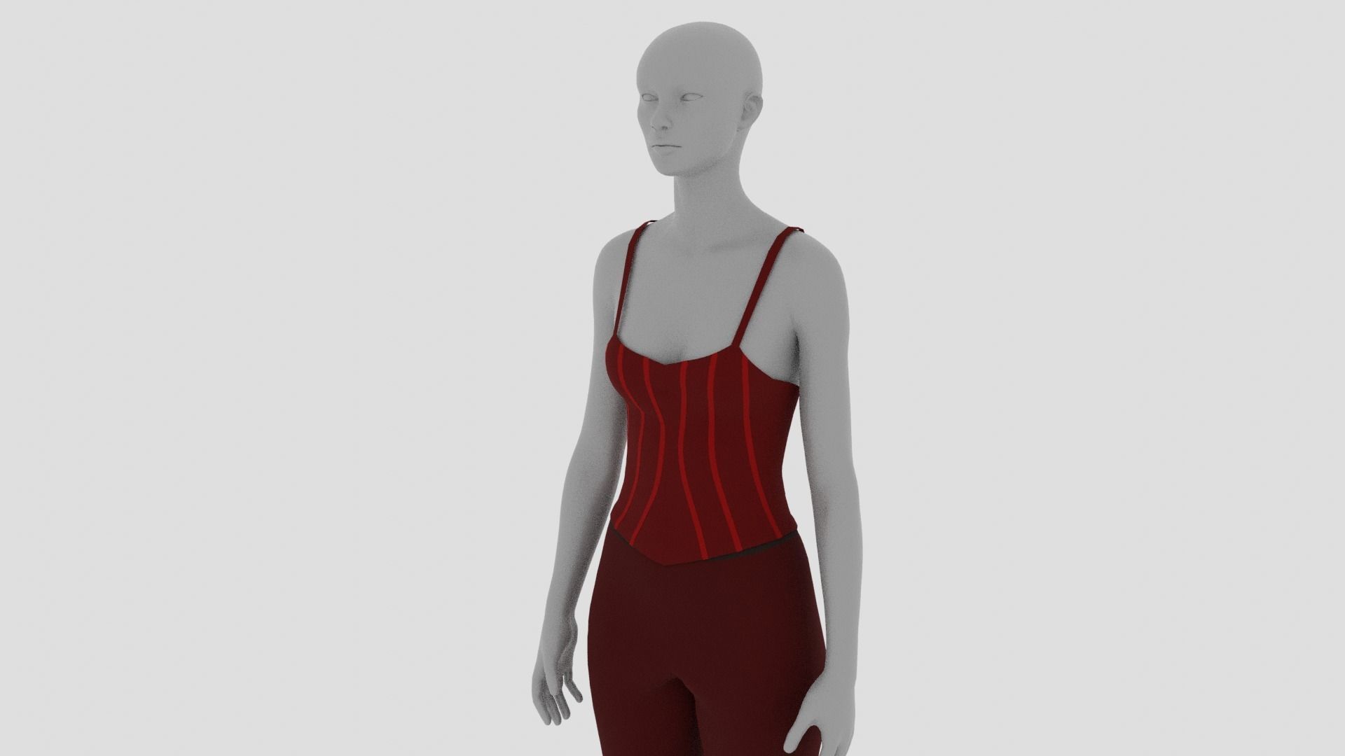 Womens Dress - Female Outfit Clothes Low-poly 3D model_11