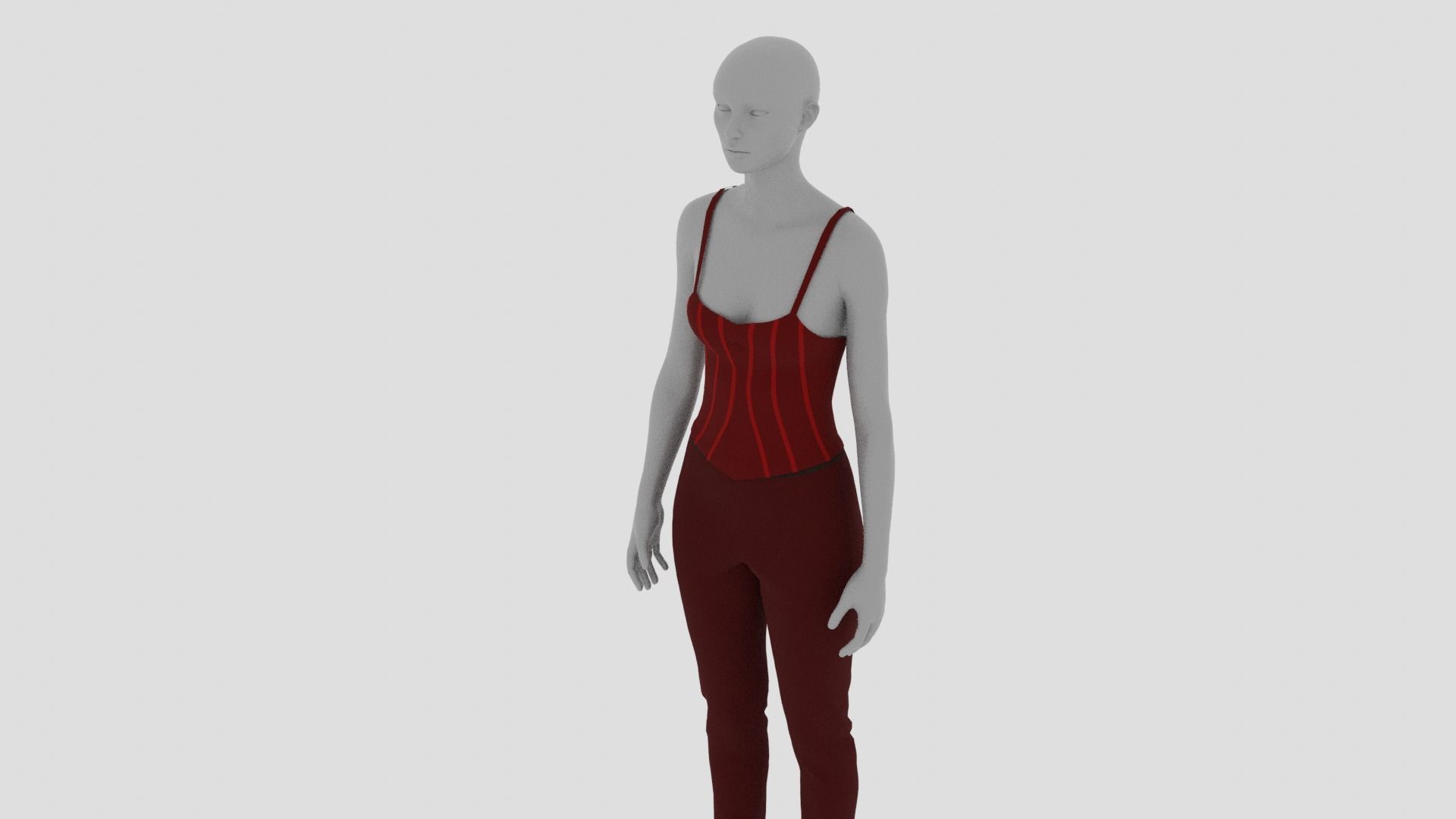 Womens Dress - Female Outfit Clothes Low-poly 3D model_5
