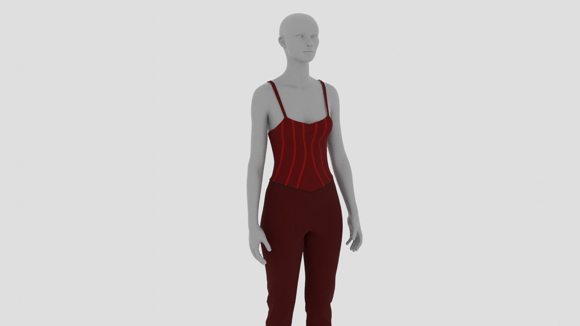 Womens Dress - Female Outfit Clothes Low-poly 3D model_17