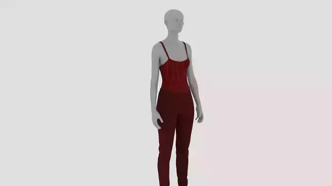 Womens Dress - Female Outfit Clothes Low-poly 3D model