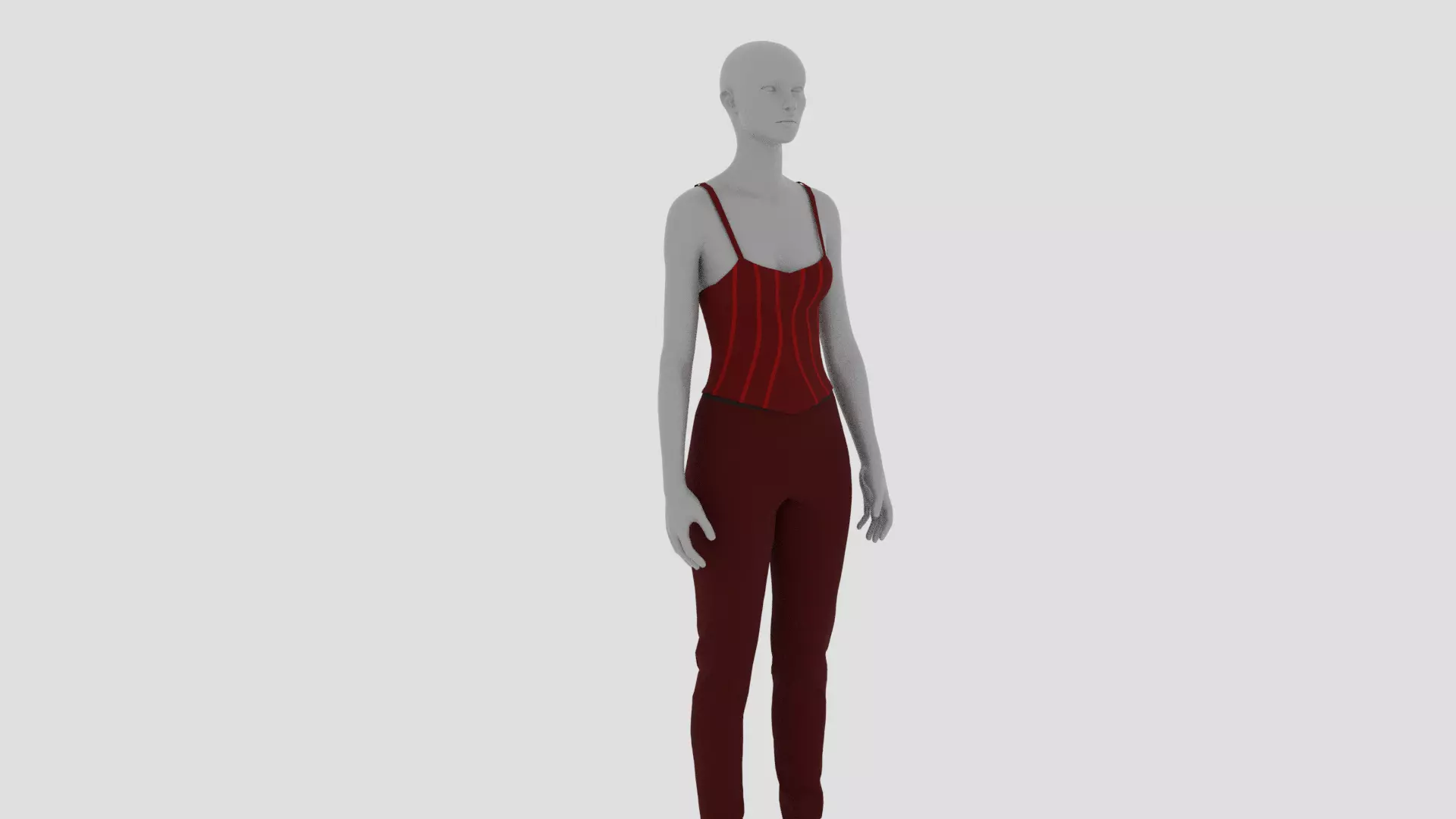 Womens Dress - Female Outfit Clothes Low-poly 3D model_0