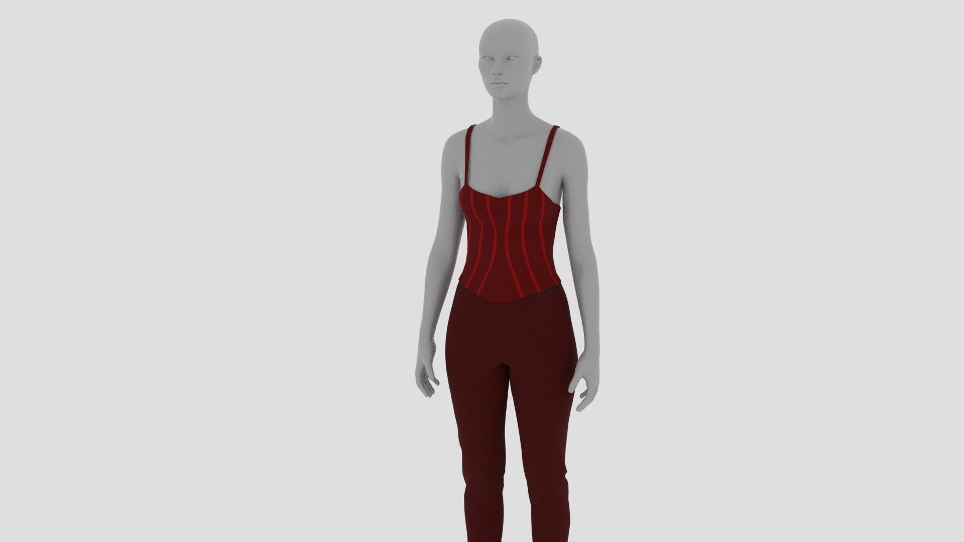 Womens Dress - Female Outfit Clothes Low-poly 3D model_15