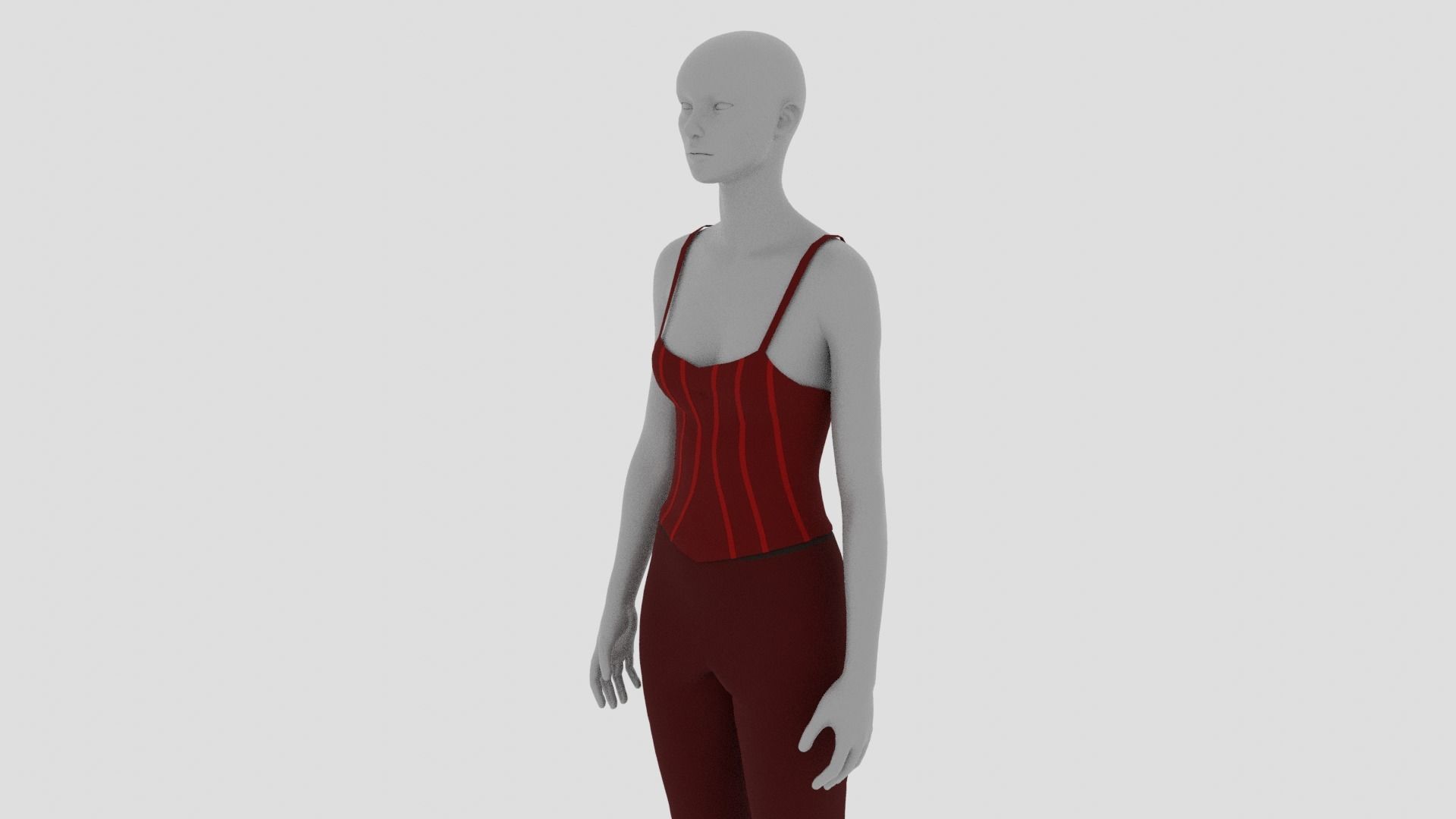 Womens Dress - Female Outfit Clothes Low-poly 3D model_14