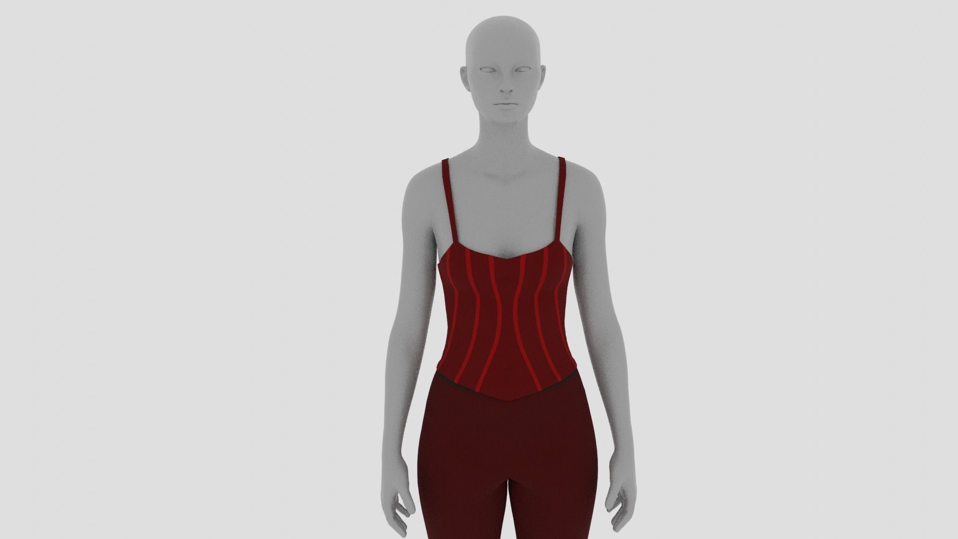 Womens Dress - Female Outfit Clothes Low-poly 3D model_10