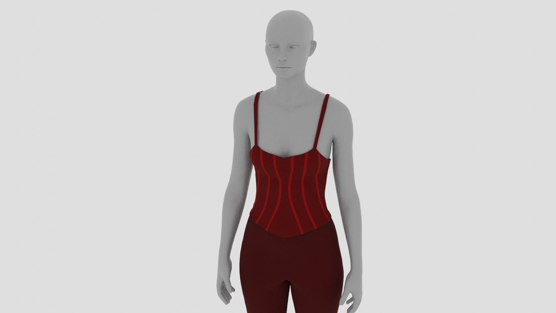 Womens Dress - Female Outfit Clothes Low-poly 3D model_13