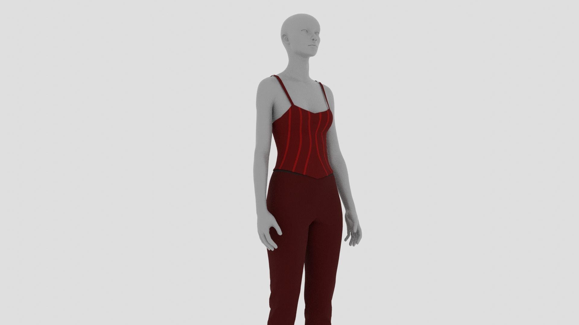 Womens Dress - Female Outfit Clothes Low-poly 3D model_6