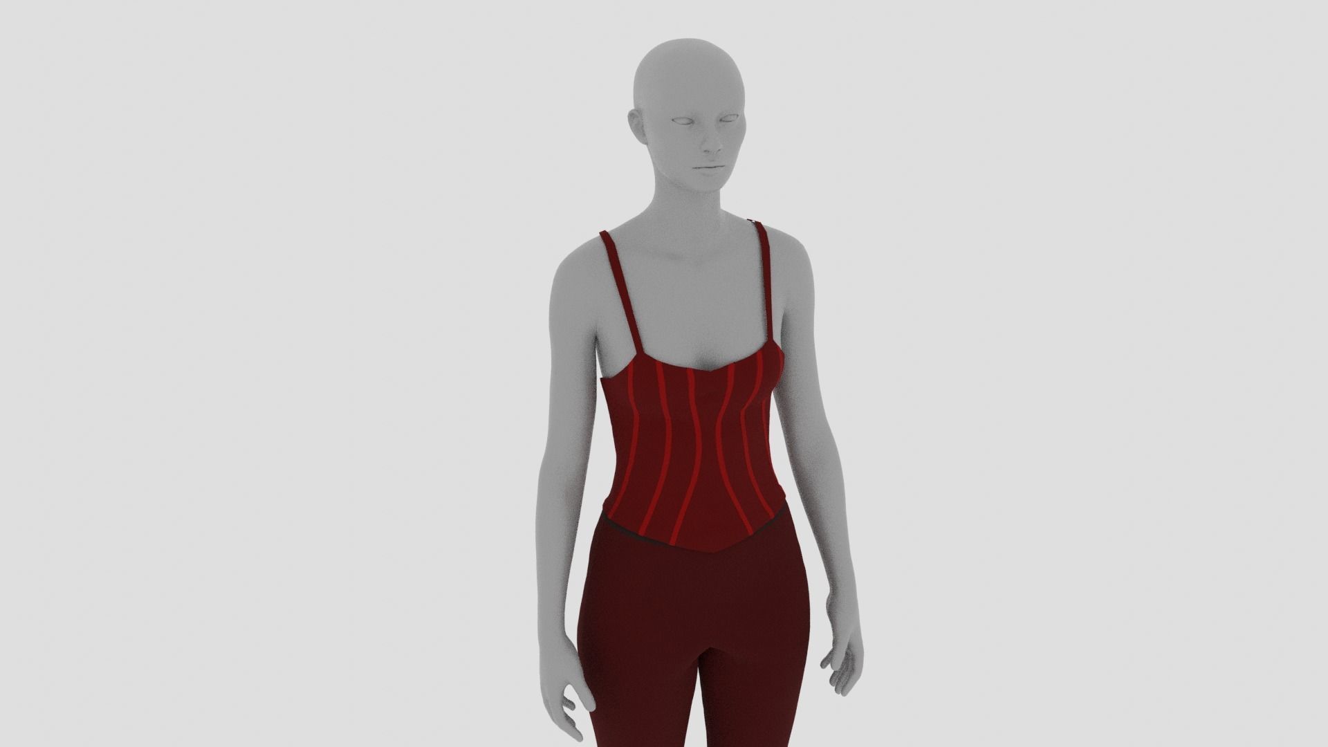 Womens Dress - Female Outfit Clothes Low-poly 3D model_12