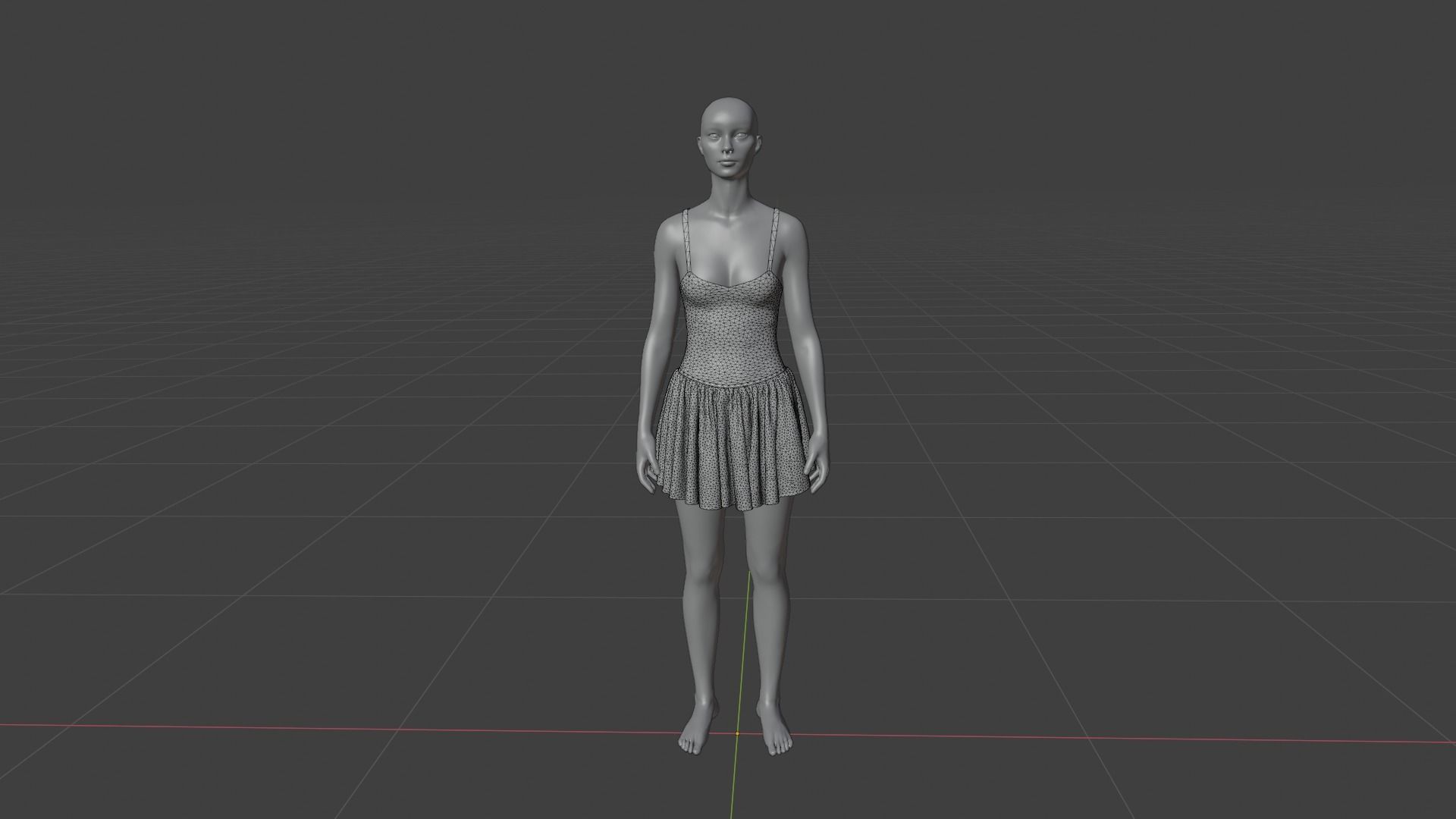 Womens Dress - Female Outfit Clothes Low-poly 3D model_19