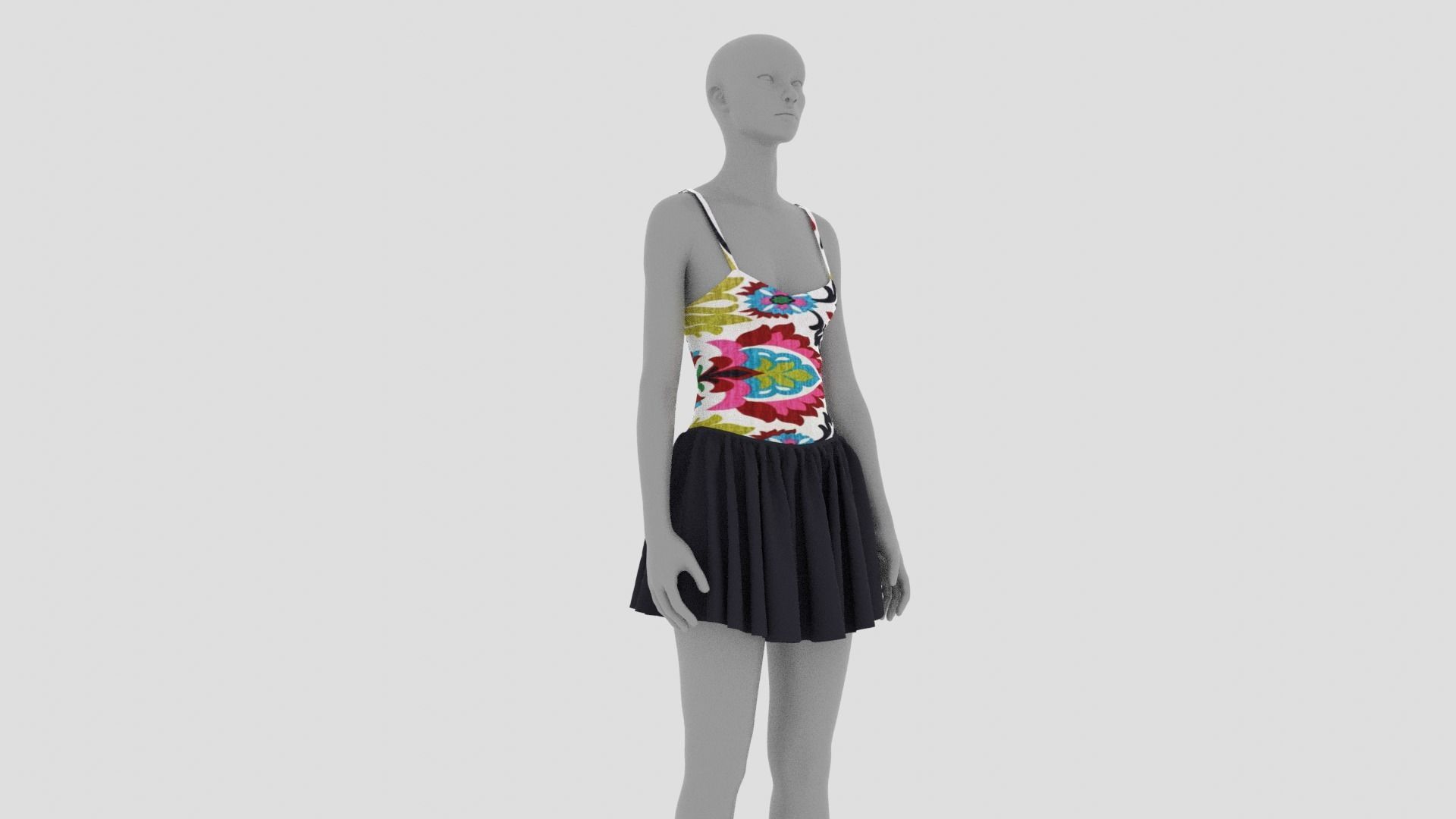 Womens Dress - Female Outfit Clothes Low-poly 3D model_6
