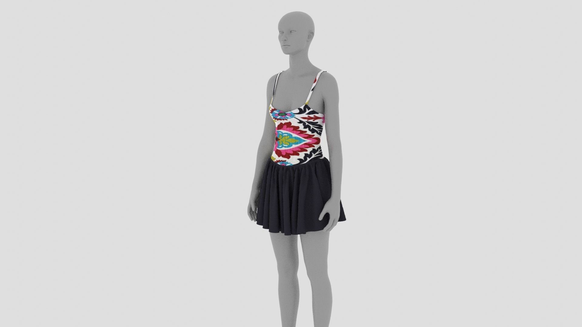 Womens Dress - Female Outfit Clothes Low-poly 3D model_2