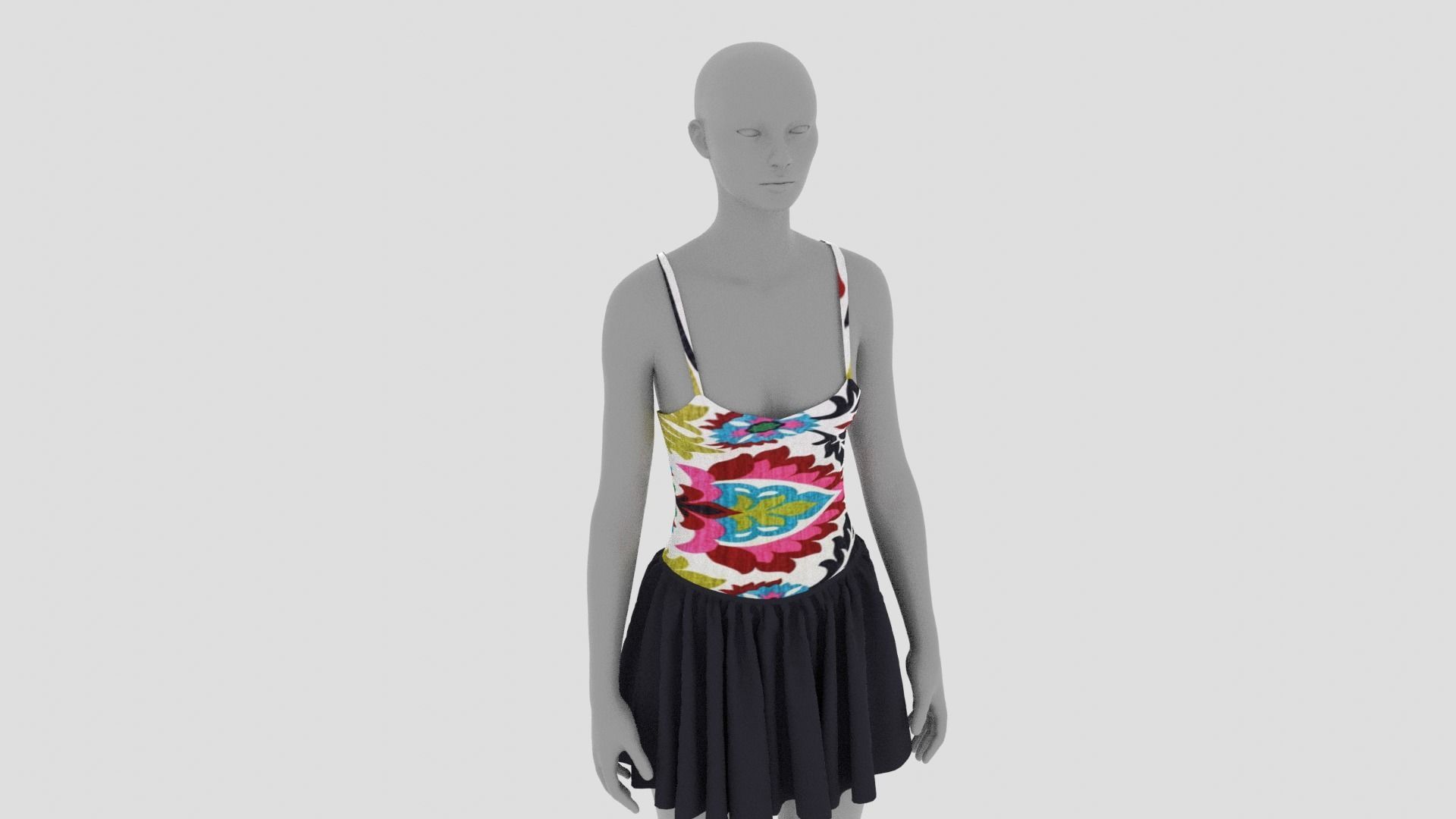 Womens Dress - Female Outfit Clothes Low-poly 3D model_12