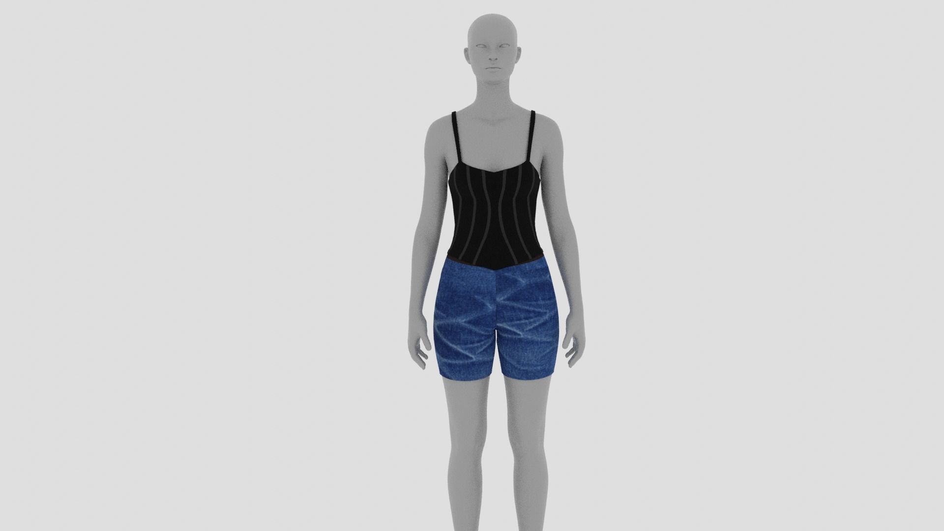 Womens Dress - Female Outfit Clothes Low-poly 3D model_1