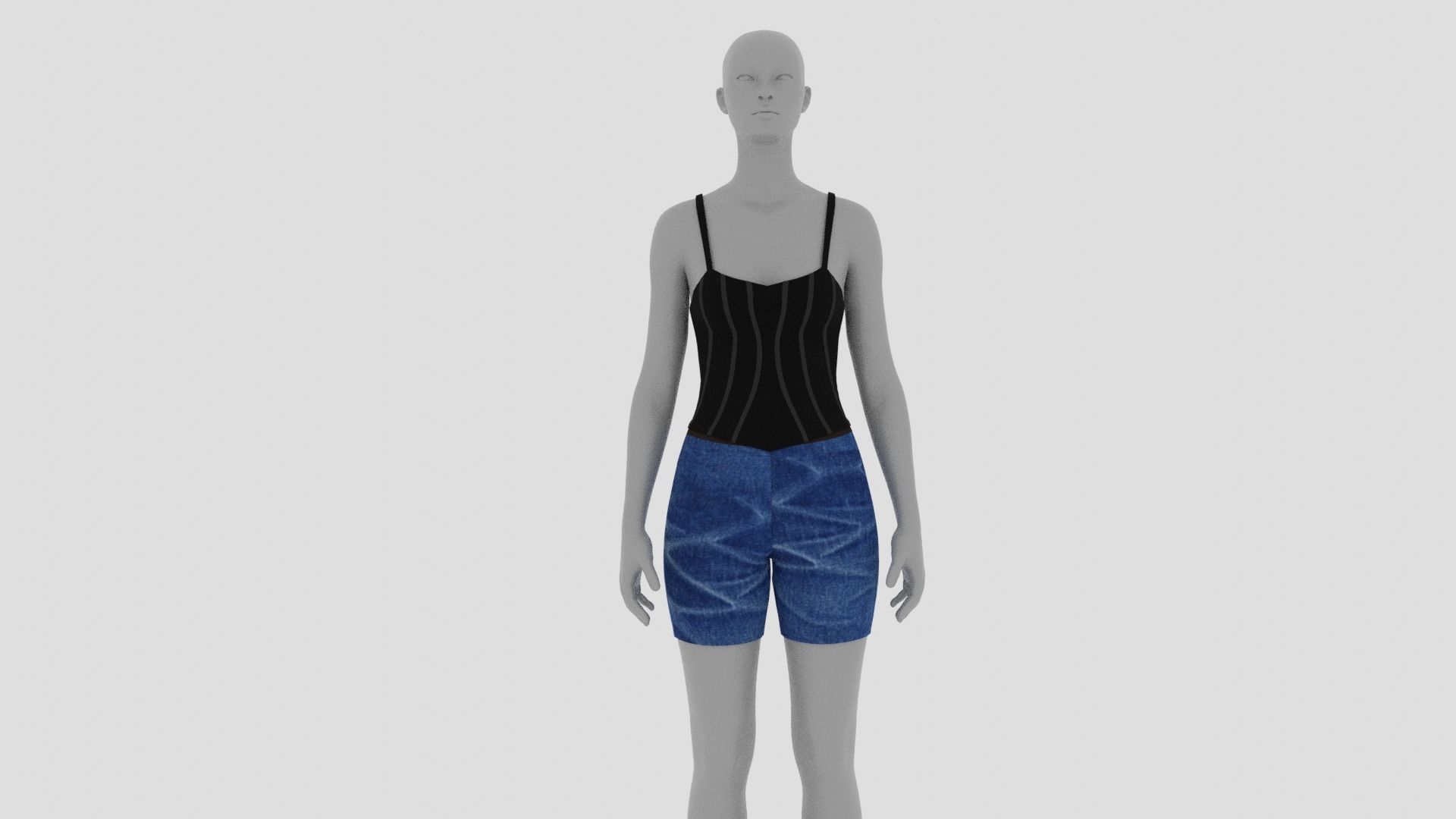 Womens Dress - Female Outfit Clothes Low-poly 3D model_7