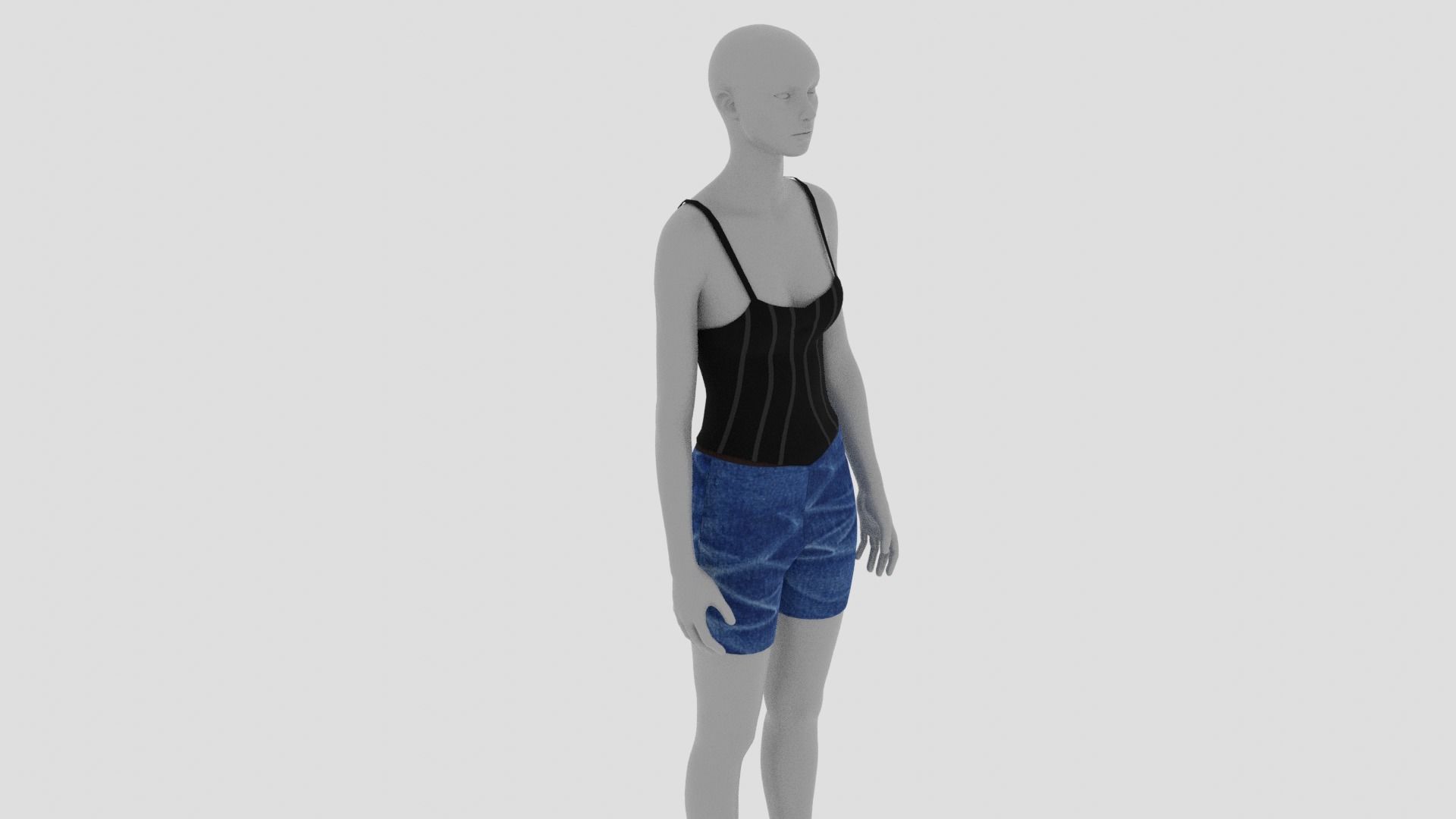 Womens Dress - Female Outfit Clothes Low-poly 3D model_3