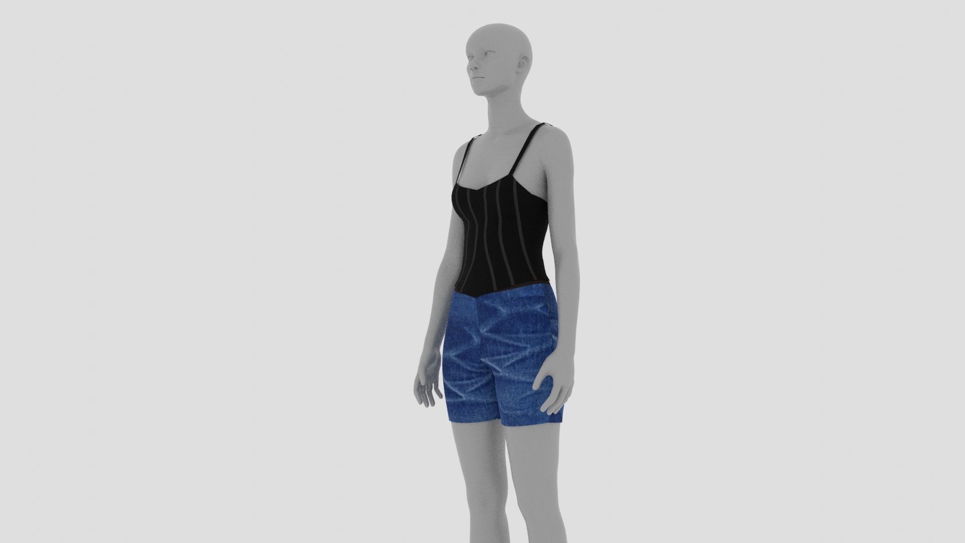 Womens Dress - Female Outfit Clothes Low-poly 3D model_8