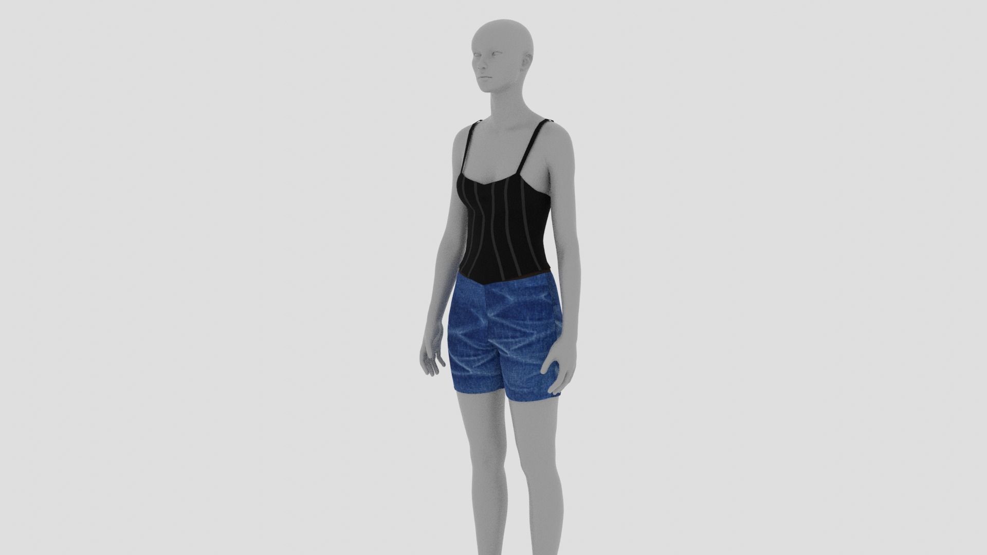 Womens Dress - Female Outfit Clothes Low-poly 3D model_2
