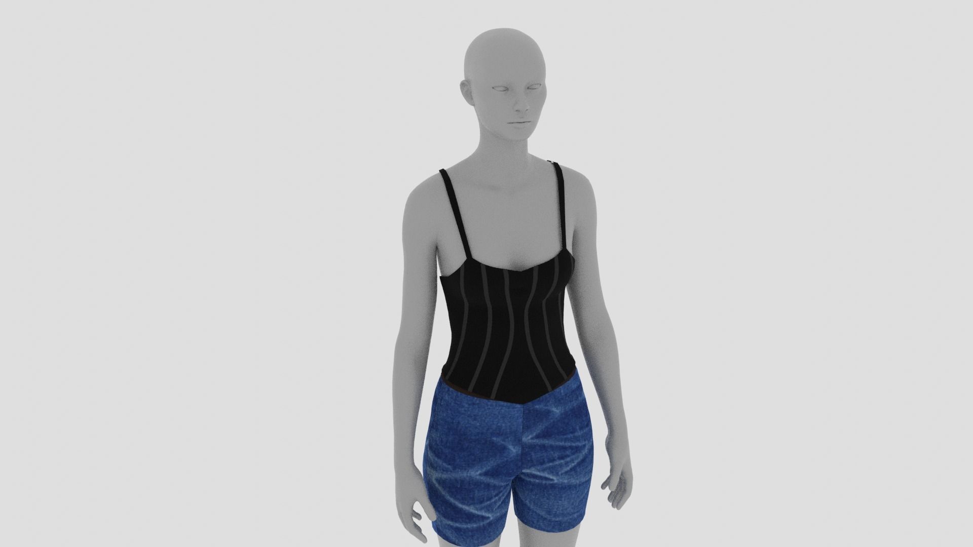 Womens Dress - Female Outfit Clothes Low-poly 3D model_12