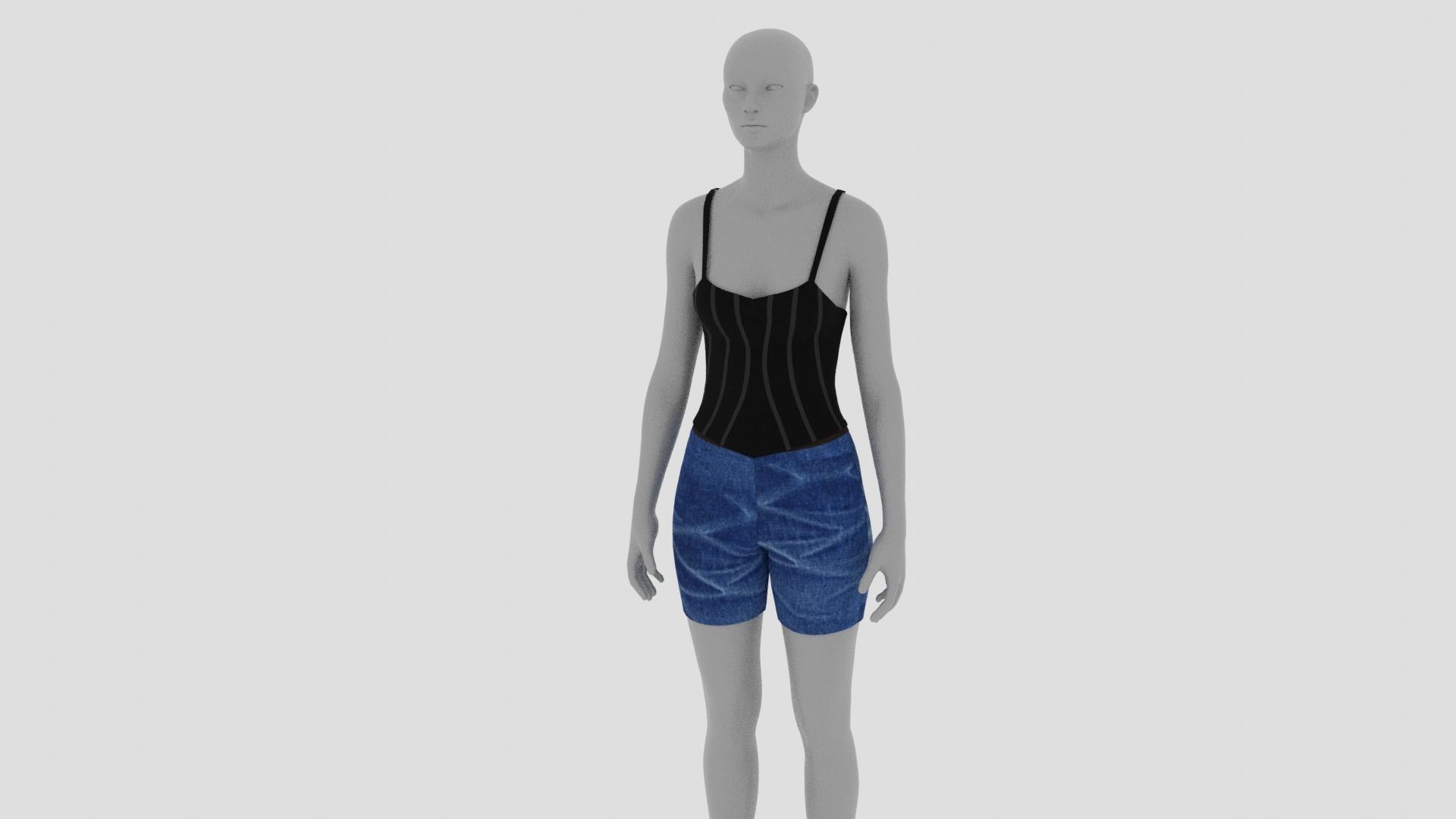 Womens Dress - Female Outfit Clothes Low-poly 3D model_15