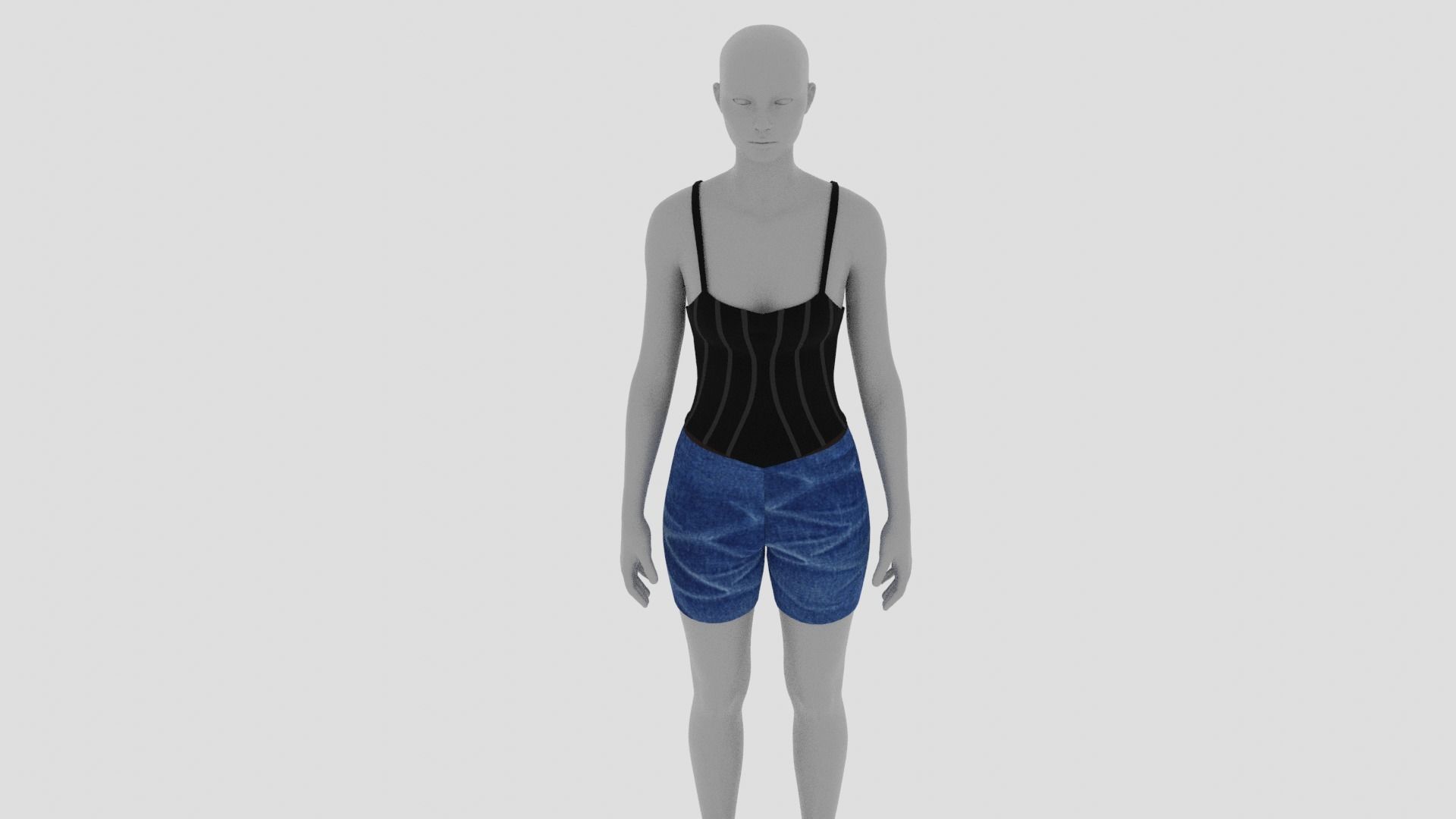 Womens Dress - Female Outfit Clothes Low-poly 3D model_4
