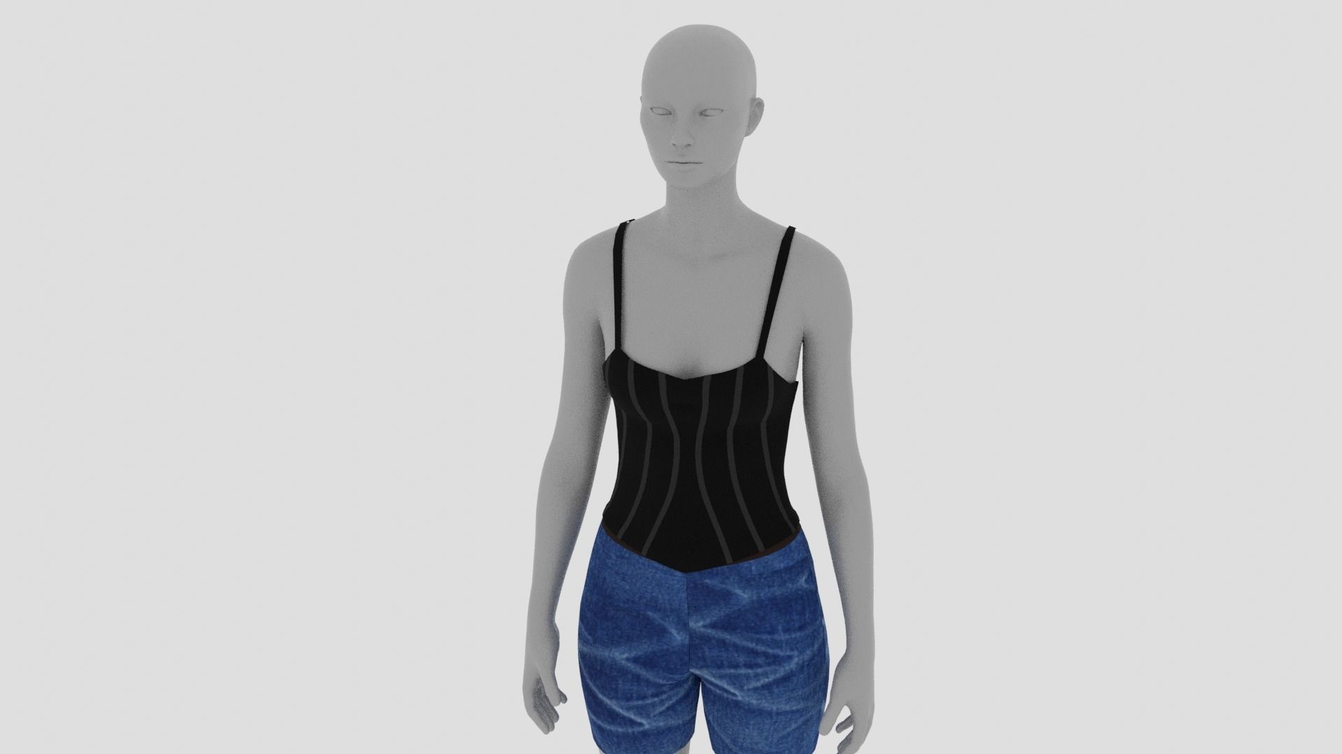 Womens Dress - Female Outfit Clothes Low-poly 3D model_13