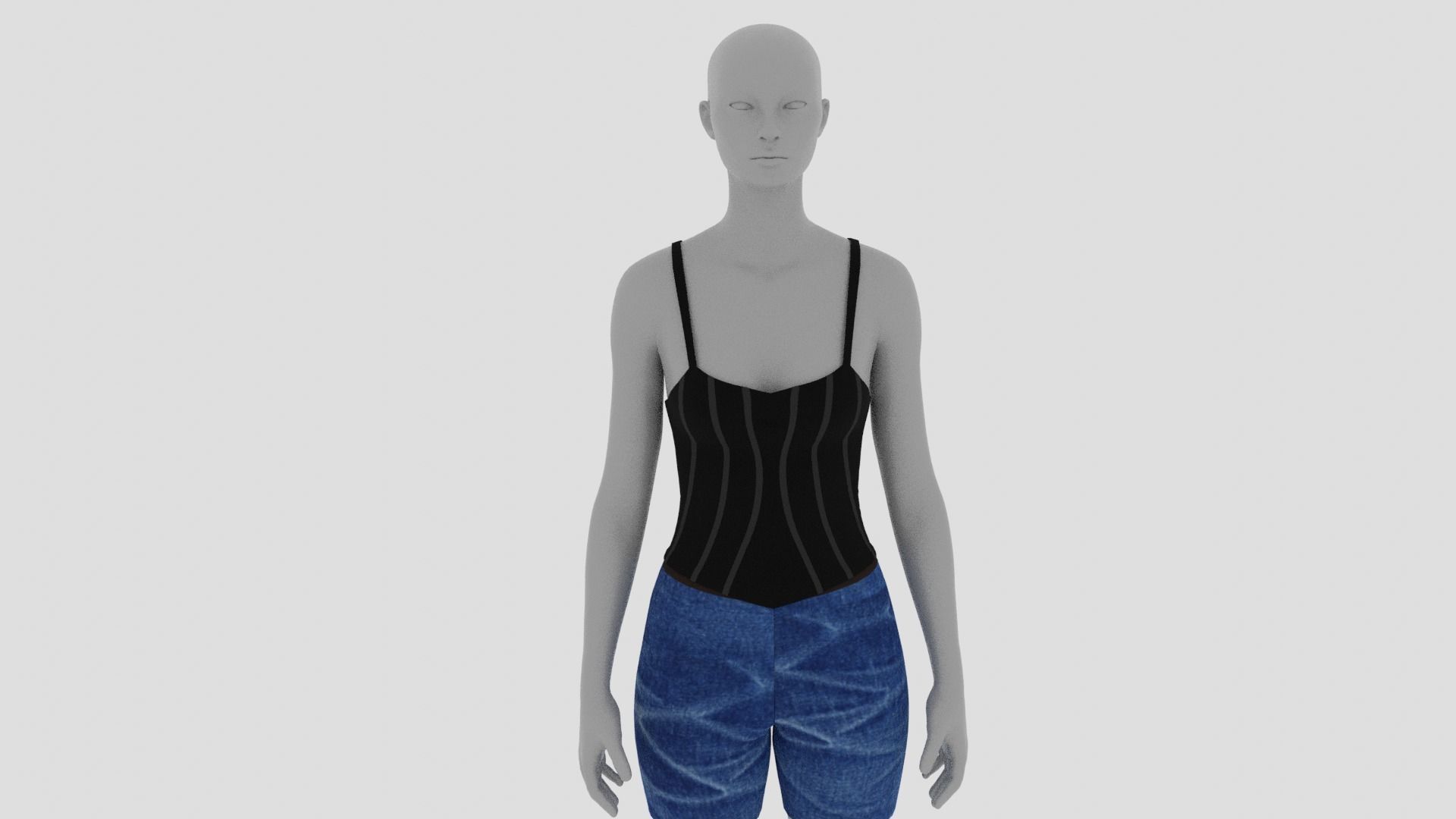 Womens Dress - Female Outfit Clothes Low-poly 3D model_10