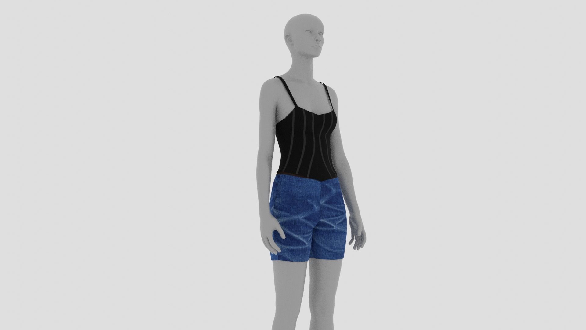 Womens Dress - Female Outfit Clothes Low-poly 3D model_6