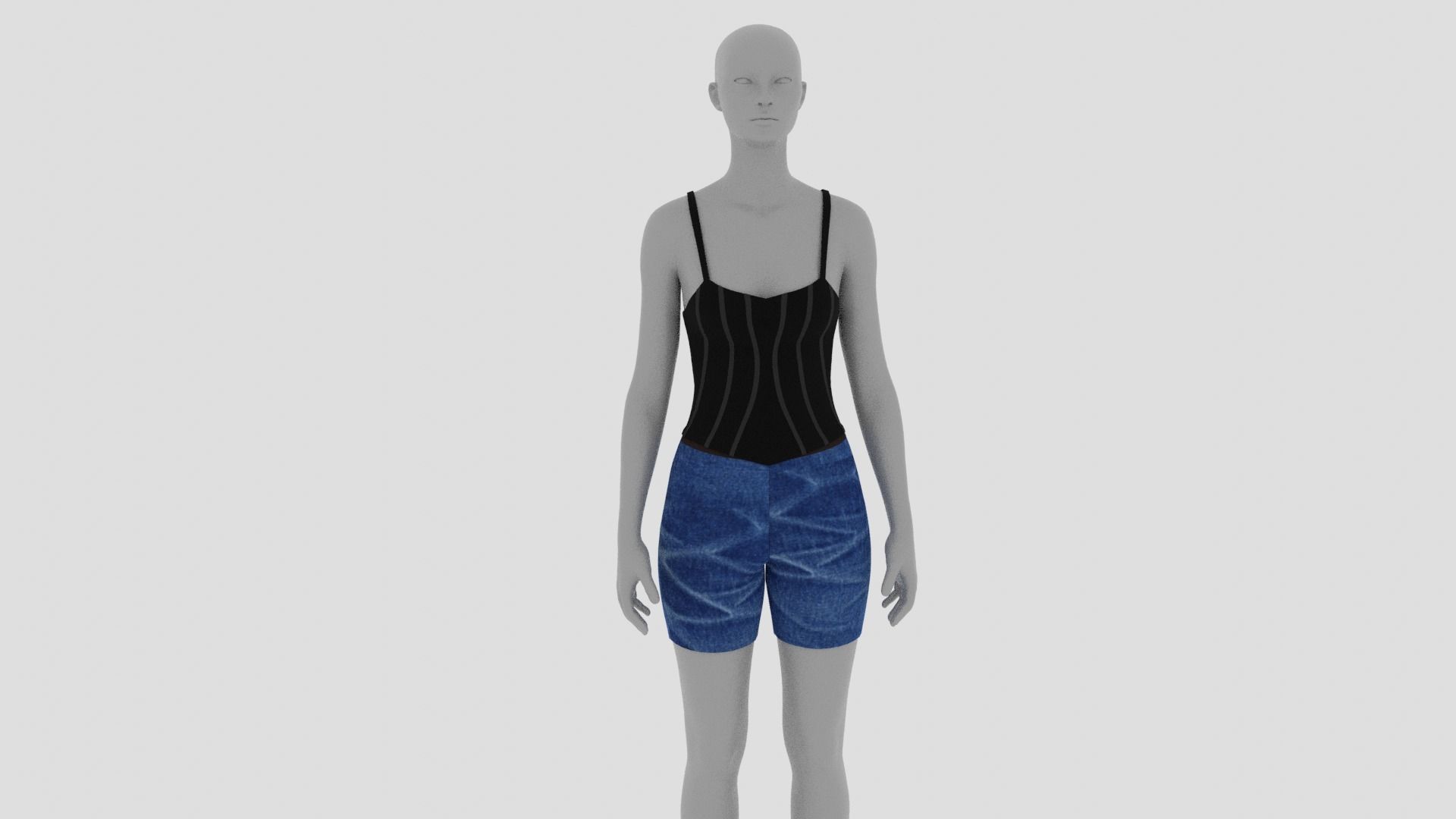 Womens Dress - Female Outfit Clothes Low-poly 3D model_16
