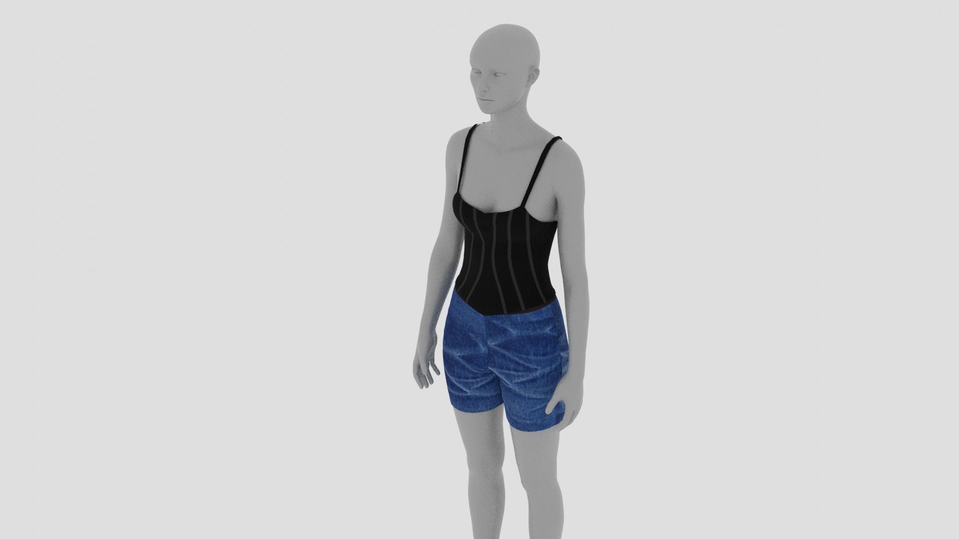 Womens Dress - Female Outfit Clothes Low-poly 3D model_5