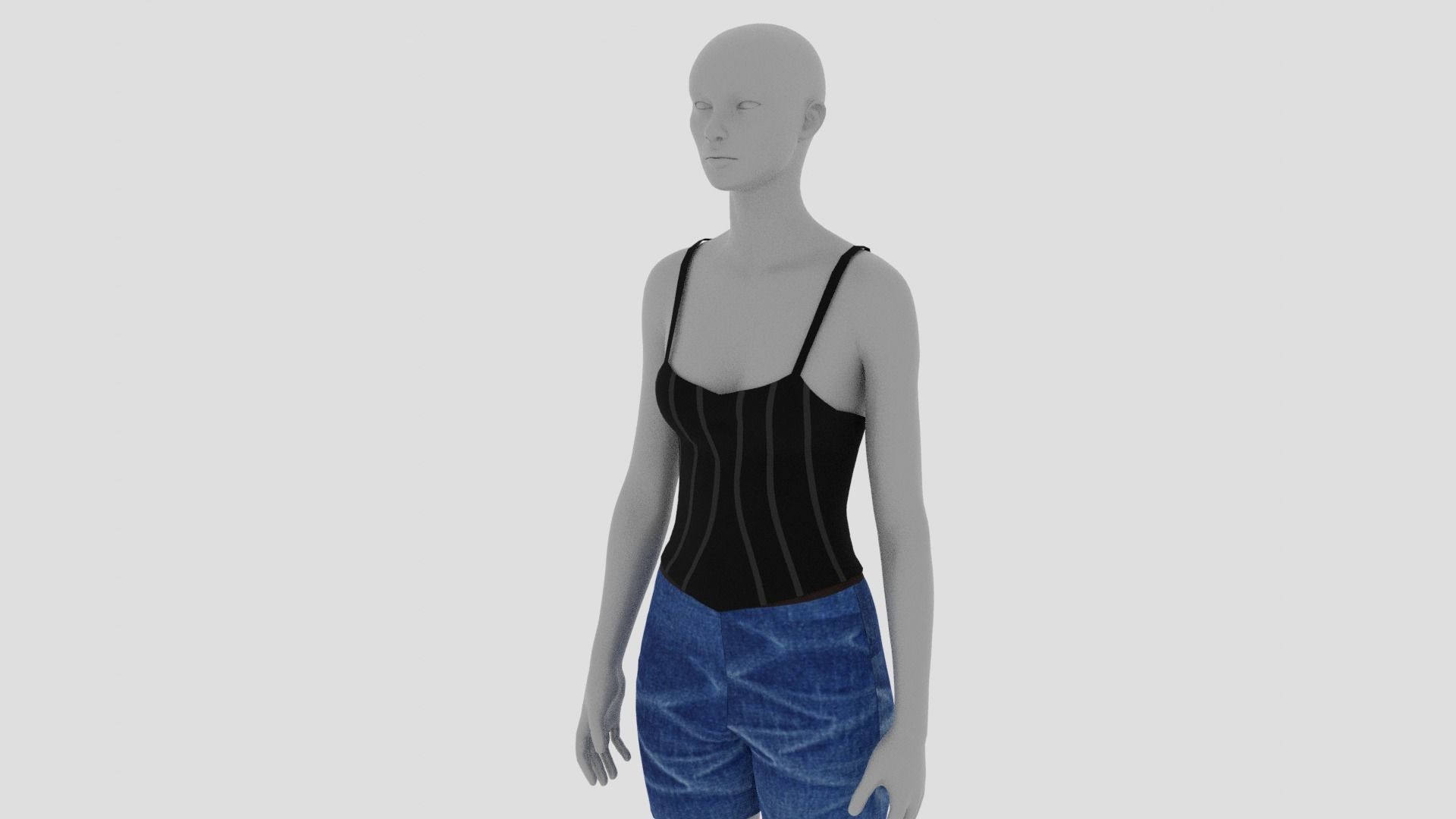 Womens Dress - Female Outfit Clothes Low-poly 3D model_11