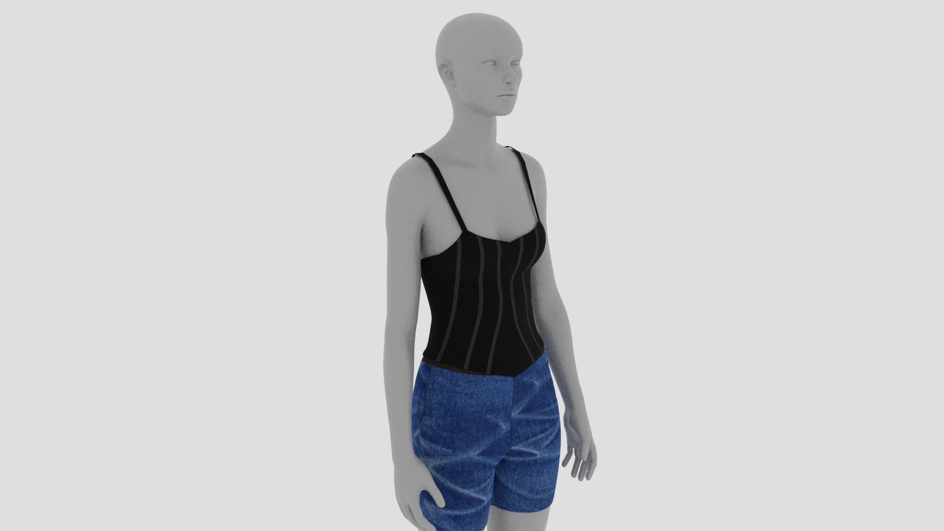 Womens Dress - Female Outfit Clothes Low-poly 3D model_9