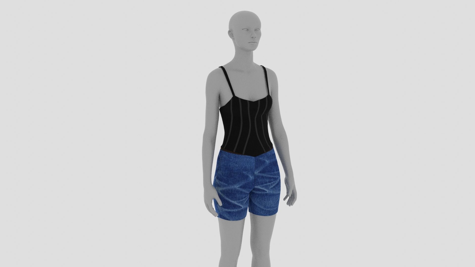 Womens Dress - Female Outfit Clothes Low-poly 3D model_17